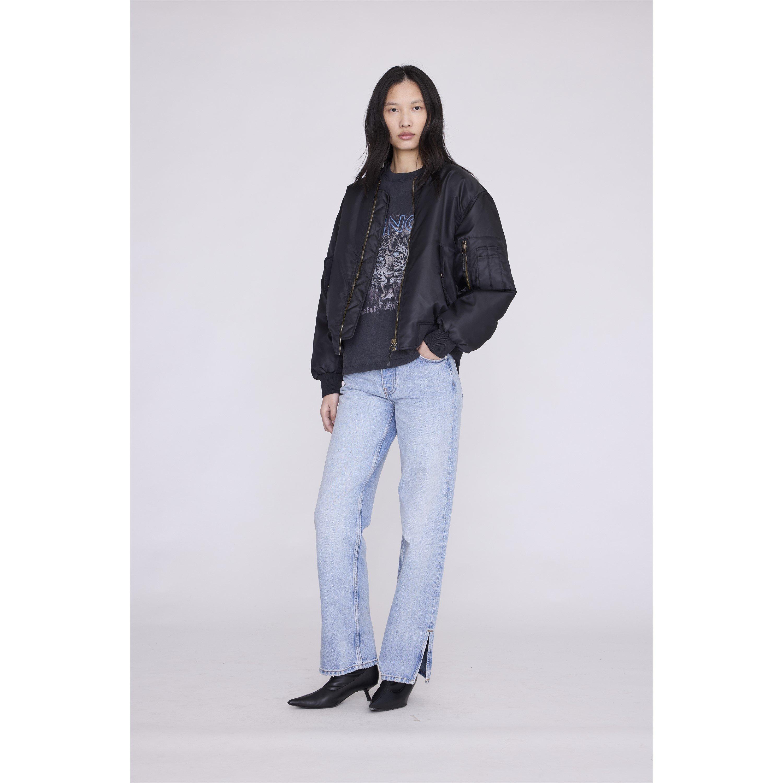 BLACK - Anine Bing - Women's Cade Short-Sleeve Cotton Crew-Neck Oversized-Fit T-Shirt - 2