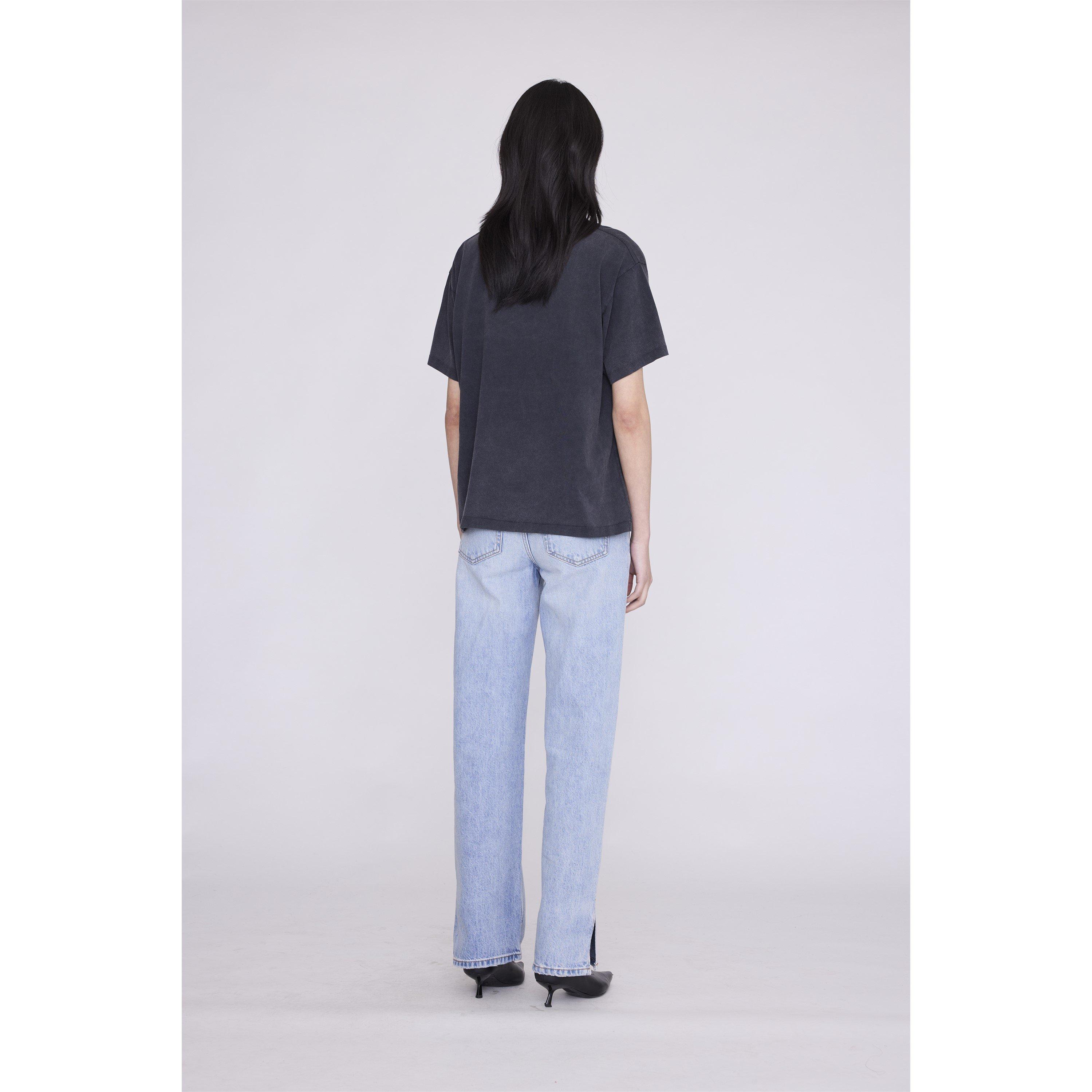 BLACK - Anine Bing - Women's Cade Short-Sleeve Cotton Crew-Neck Oversized-Fit T-Shirt - 3