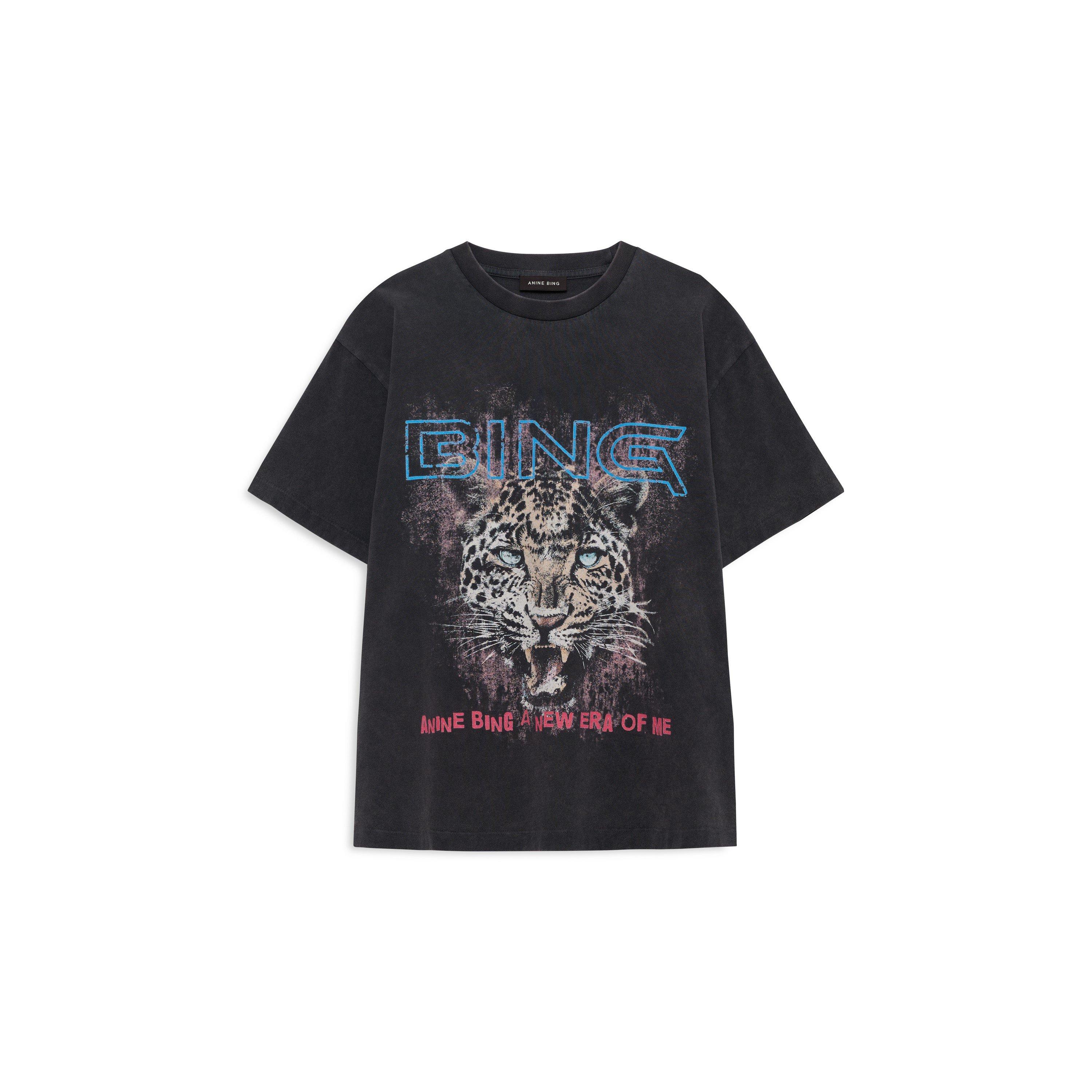 BLACK - Anine Bing - Women's Cade Short-Sleeve Cotton Crew-Neck Oversized-Fit T-Shirt - 4
