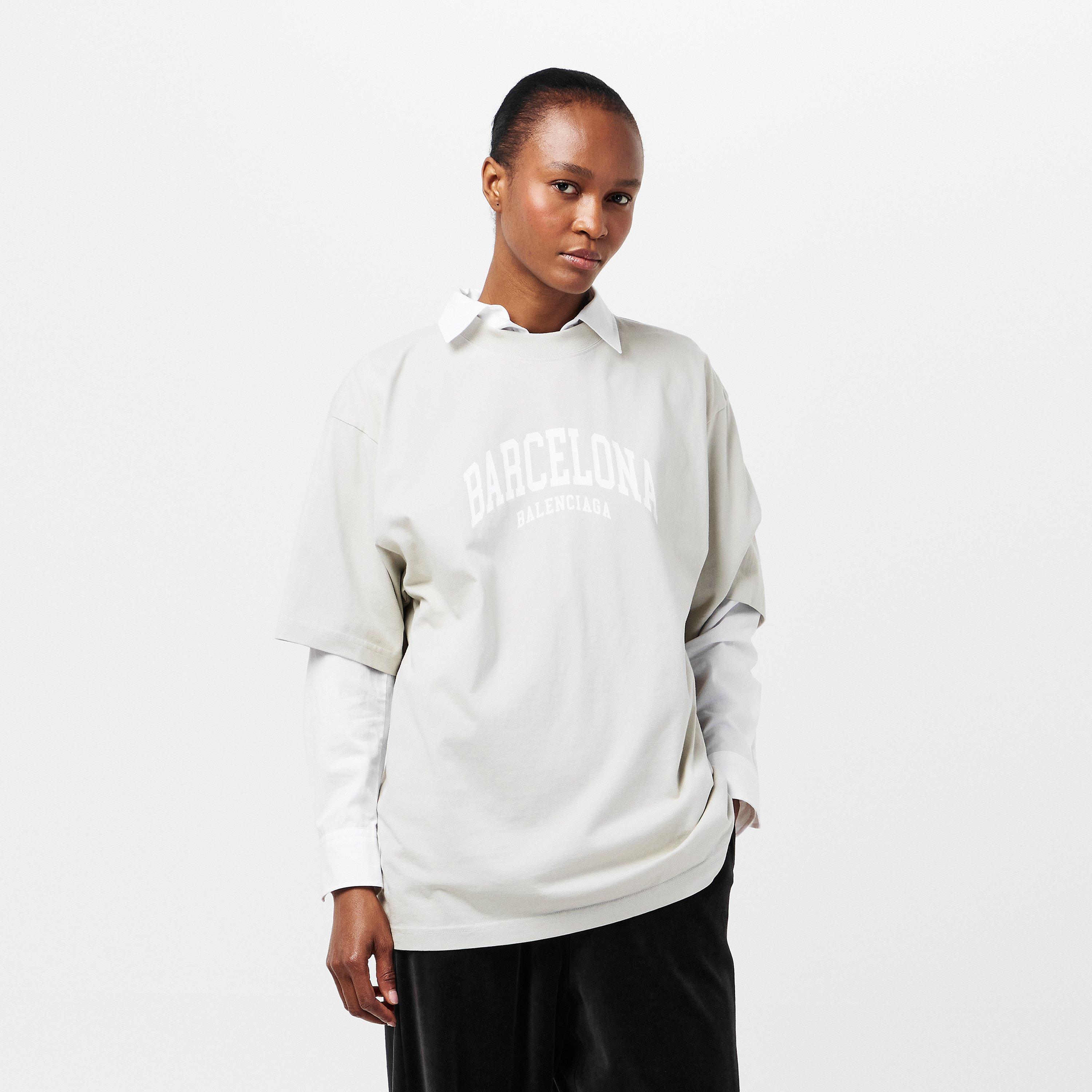 Shell/White - Balenciaga - Women's Regular Fit T-Shirt - 3