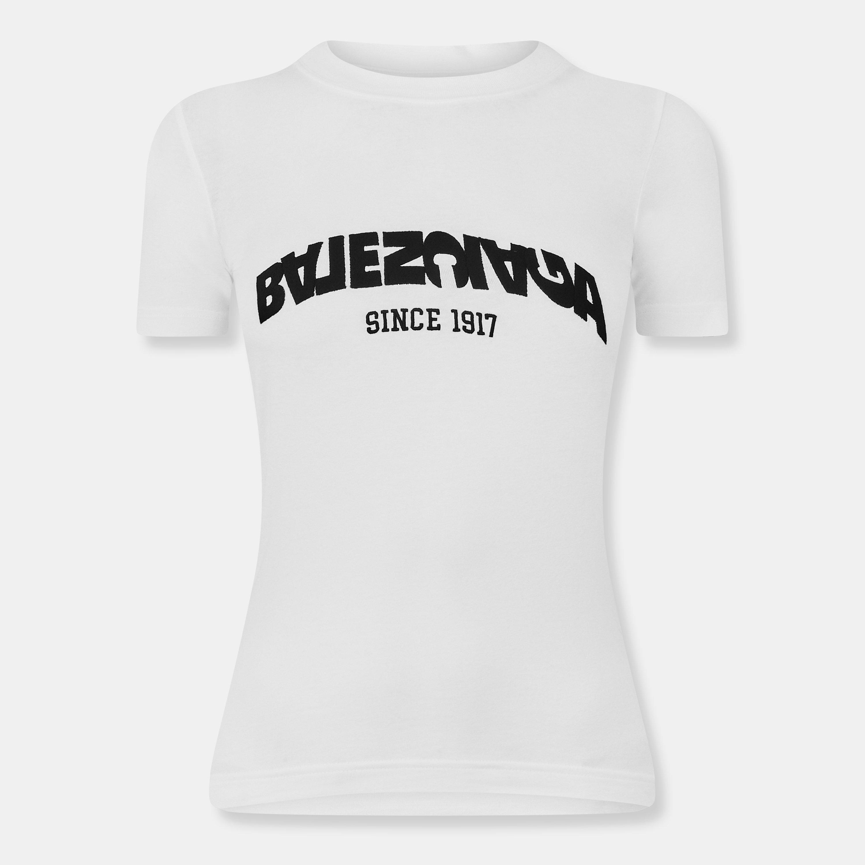 White/Black - Balenciaga - Women's Regular Fit T-Shirt - 1