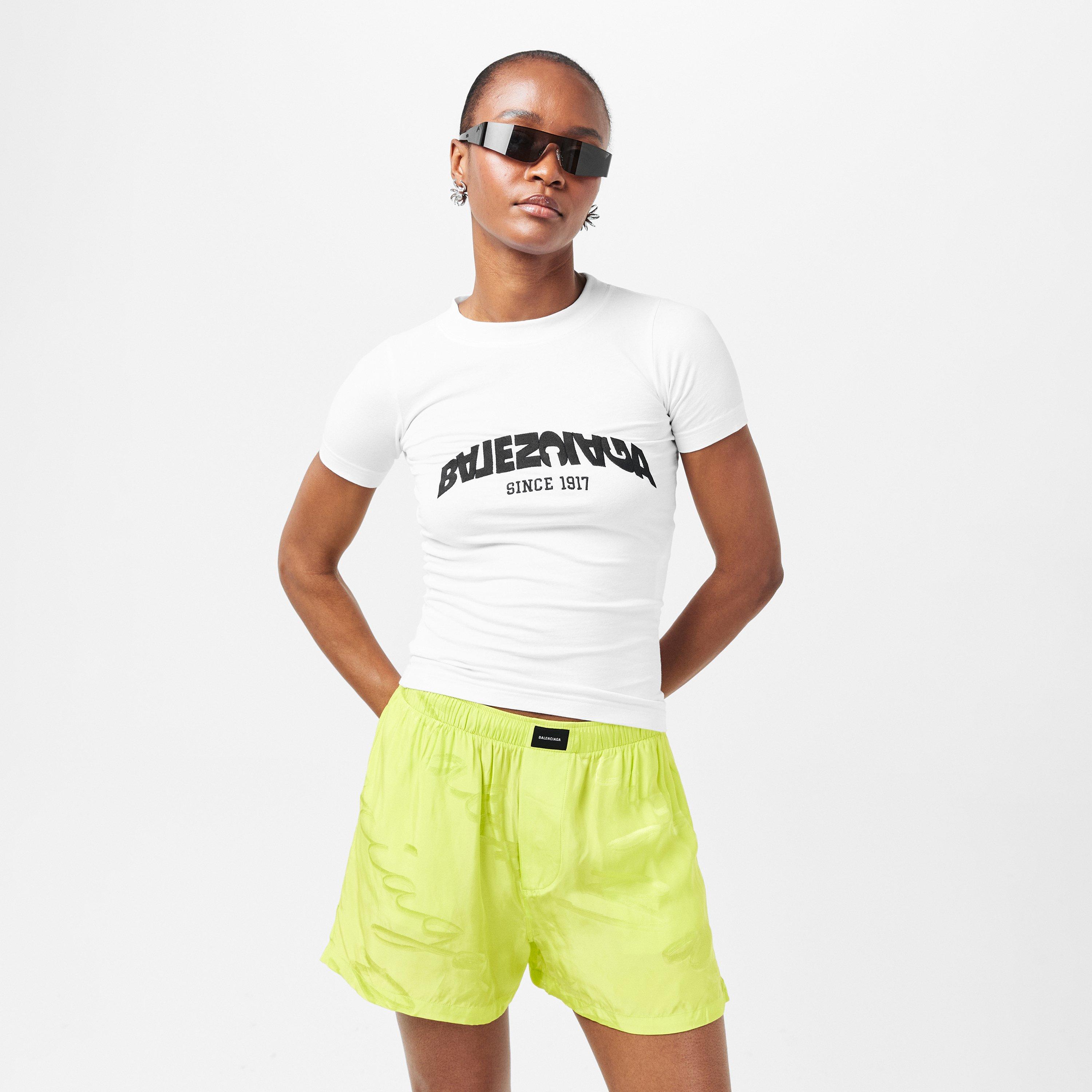 White/Black - Balenciaga - Women's Regular Fit T-Shirt - 3