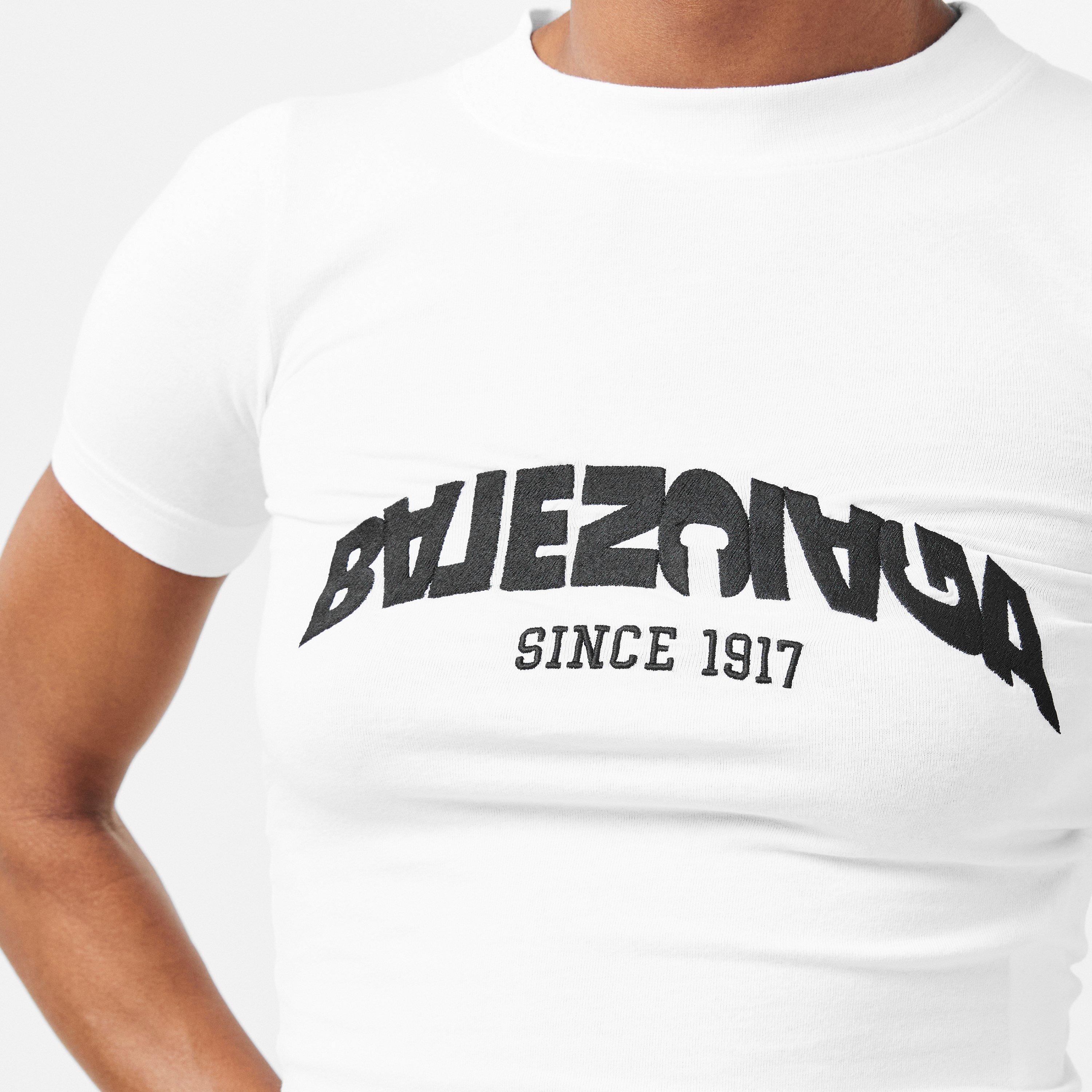 White/Black - Balenciaga - Women's Regular Fit T-Shirt - 5