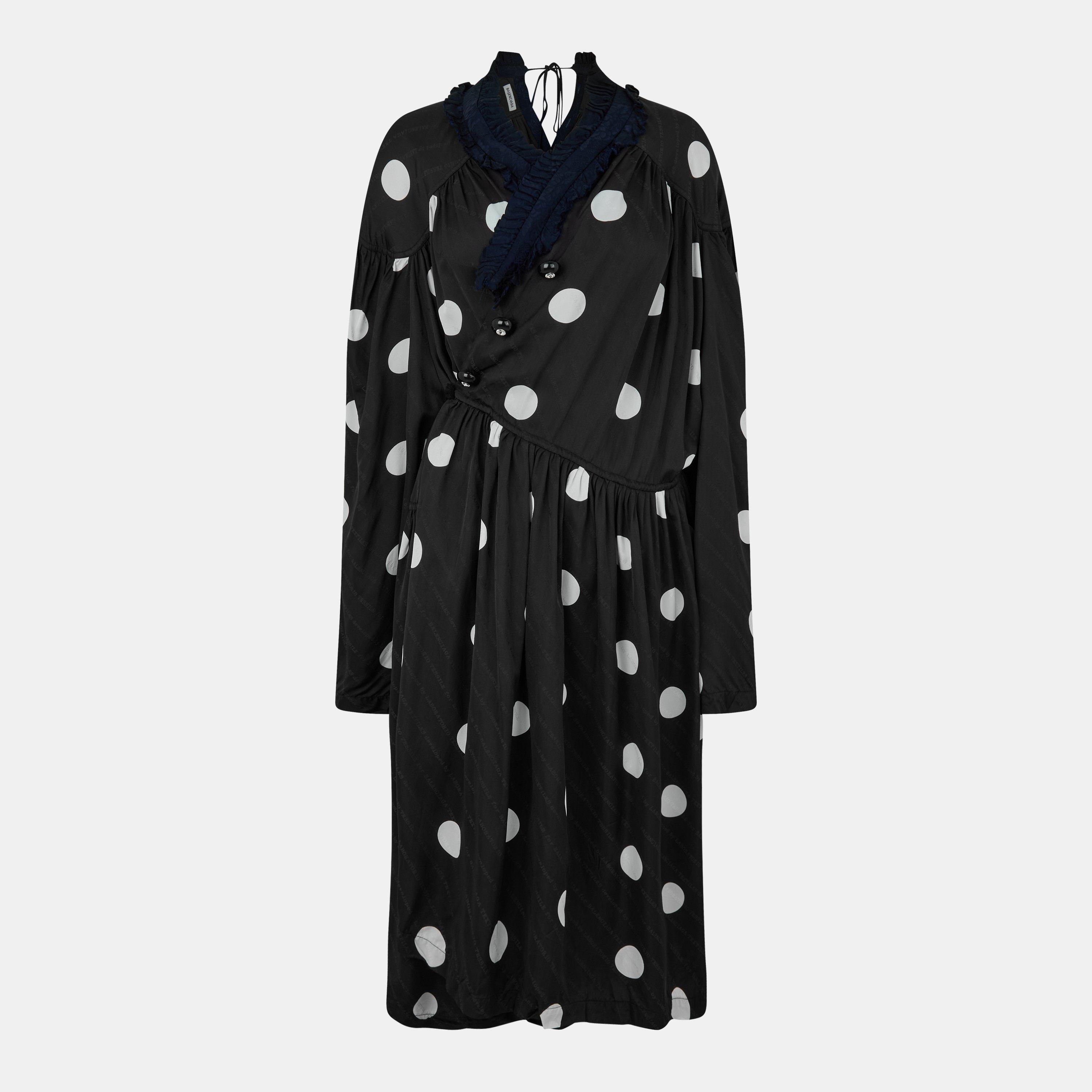 Black/White - Balenciaga - Women's Wrap Dress - 1