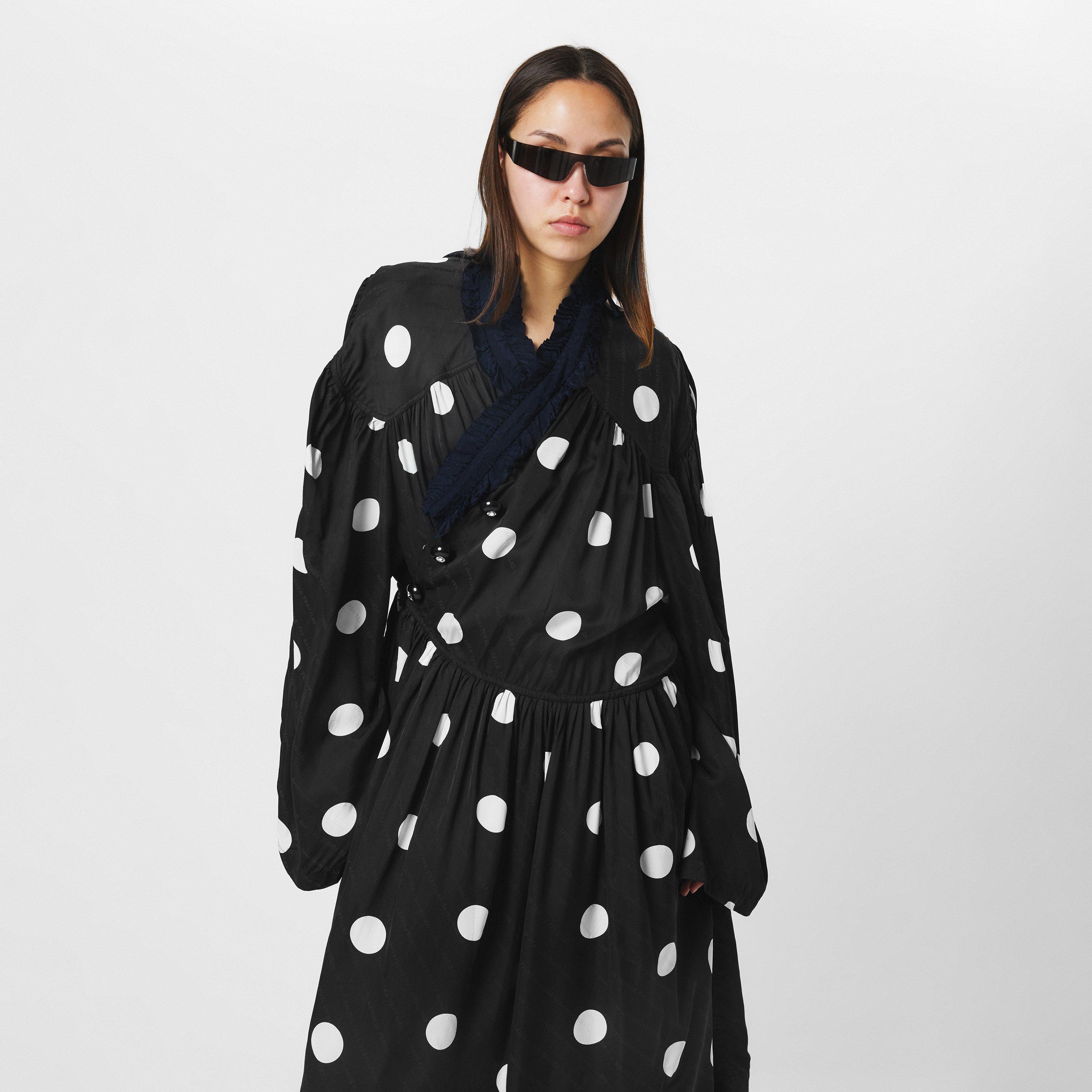 Black/White - Balenciaga - Women's Wrap Dress - 3