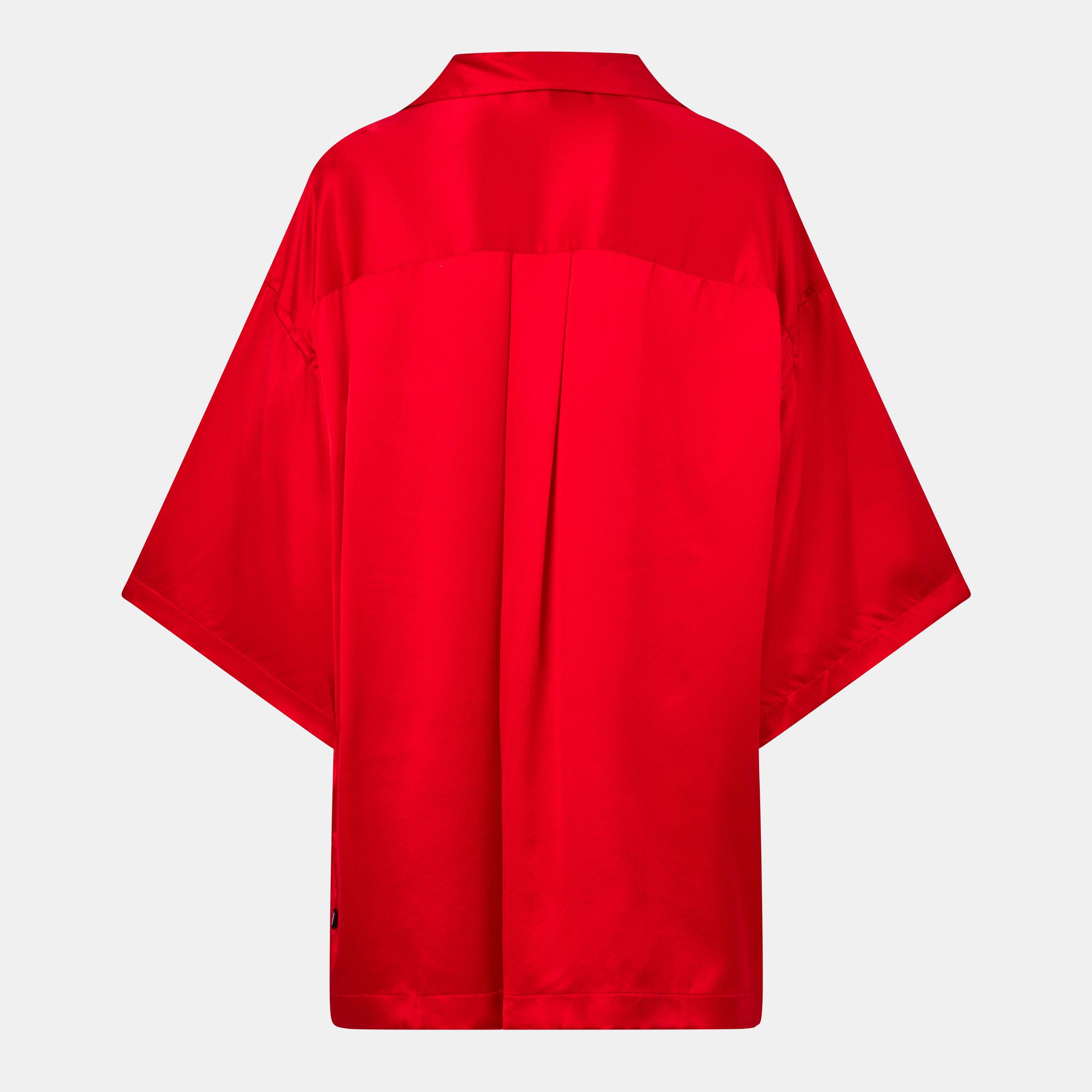 Red - Balenciaga - Women's Short Sleeve Lightweight Shirt - 2