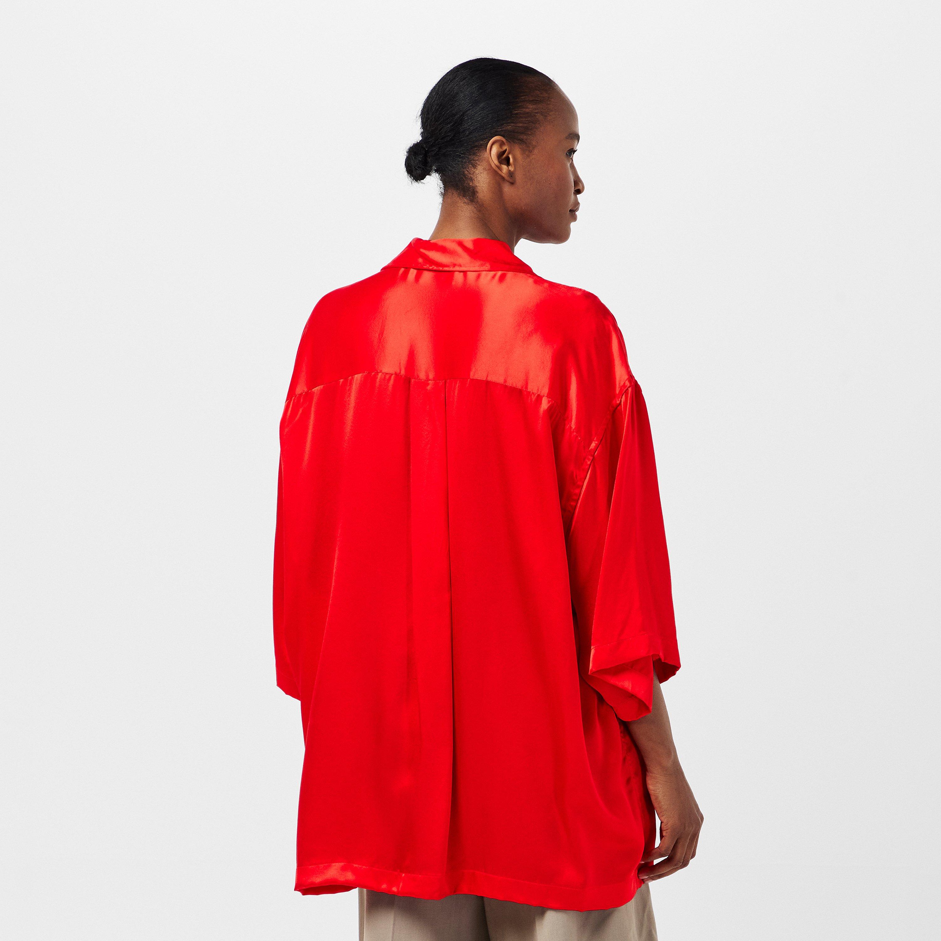 Red - Balenciaga - Women's Short Sleeve Lightweight Shirt - 4