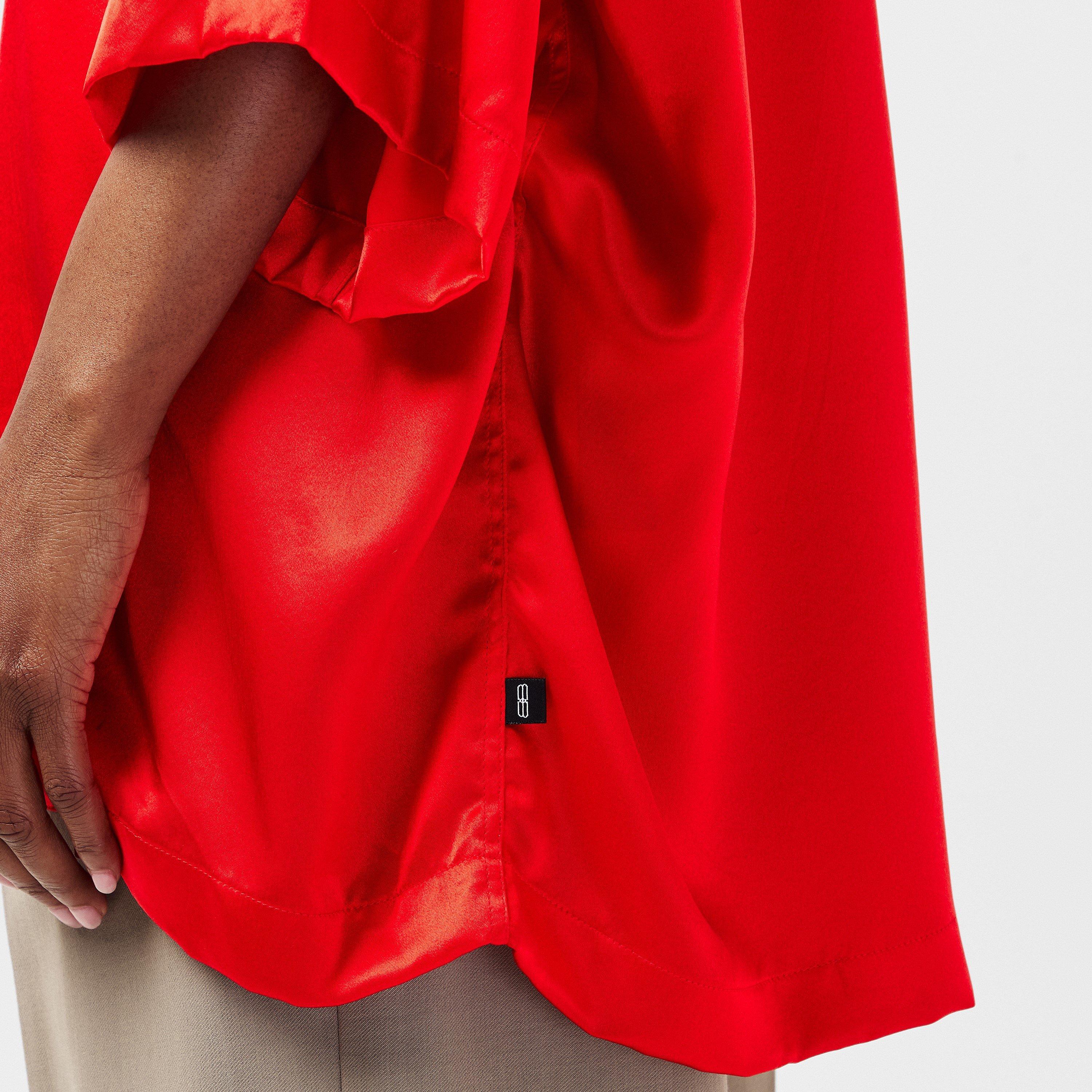 Red - Balenciaga - Women's Short Sleeve Lightweight Shirt - 5