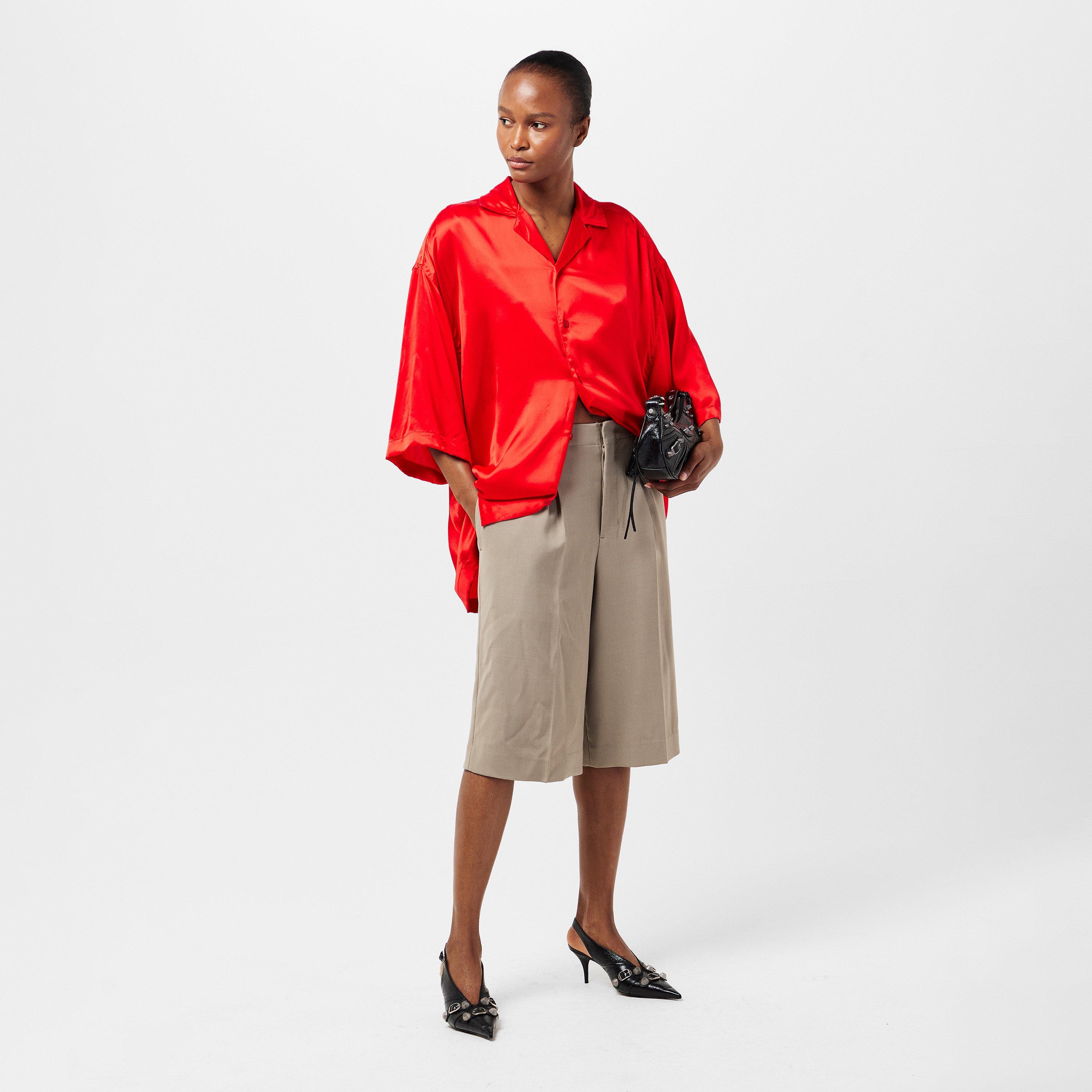 Red - Balenciaga - Women's Short Sleeve Lightweight Shirt - 6