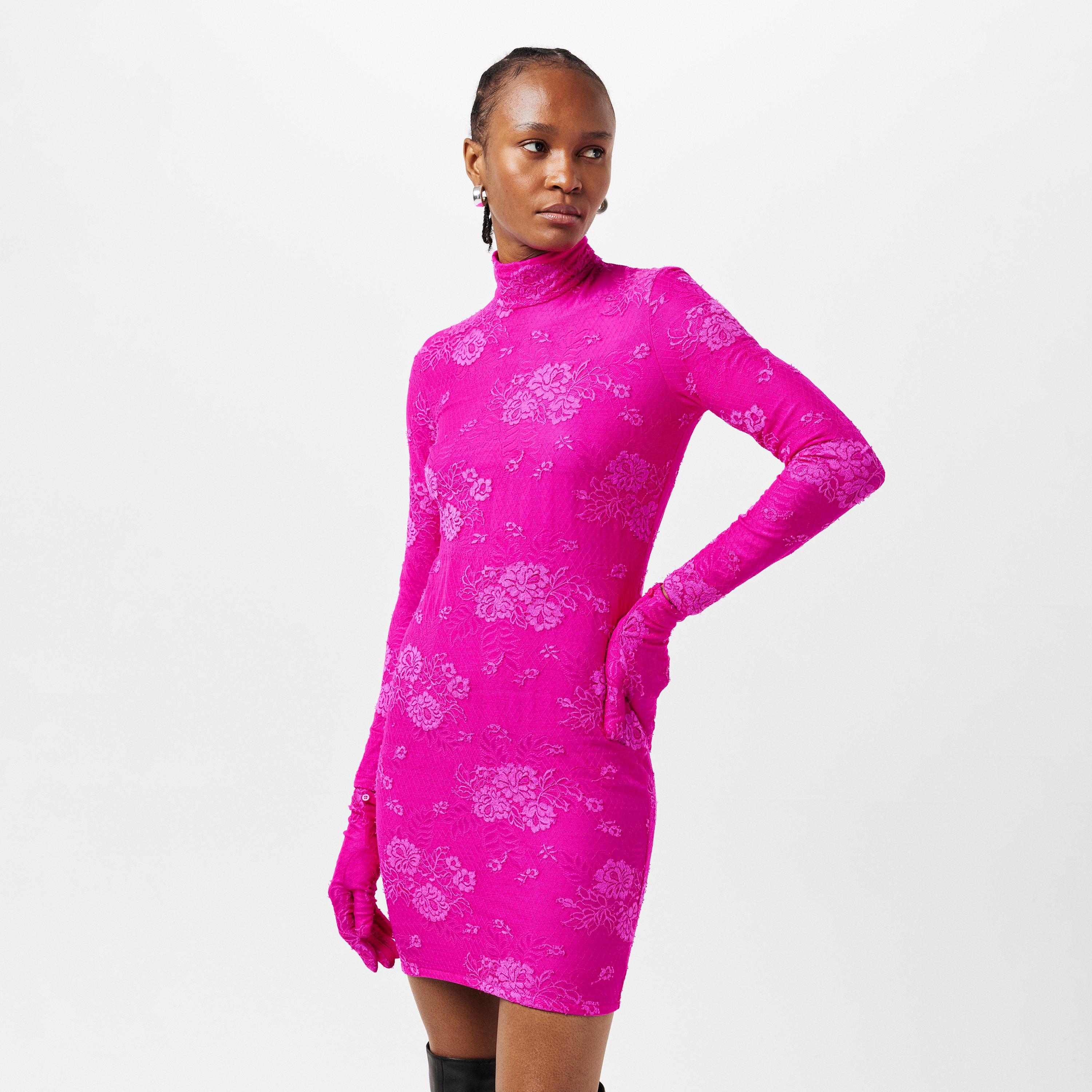 Lipstick Pink - Balenciaga - Women's Wrap Dress - 3