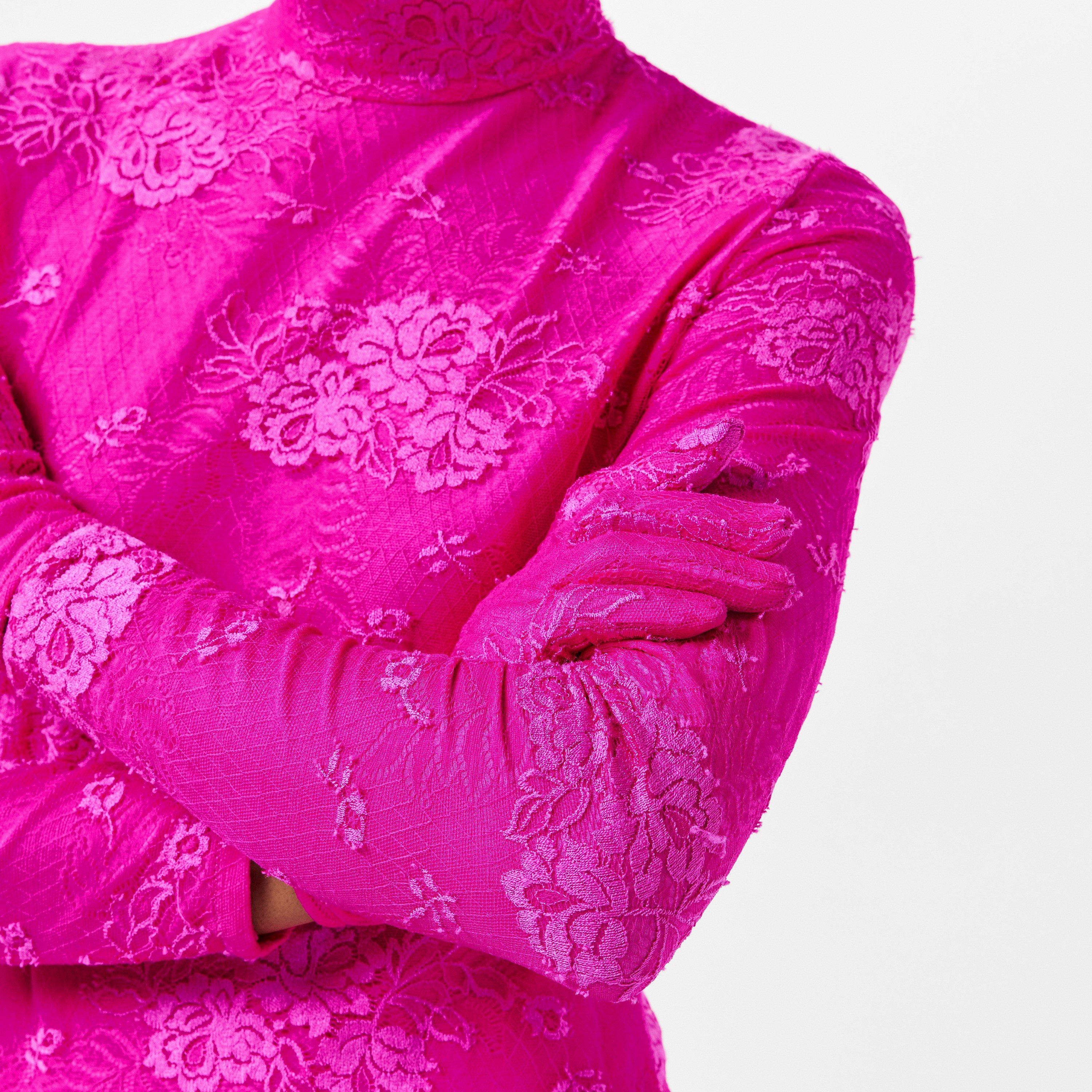 Lipstick Pink - Balenciaga - Women's Wrap Dress - 5