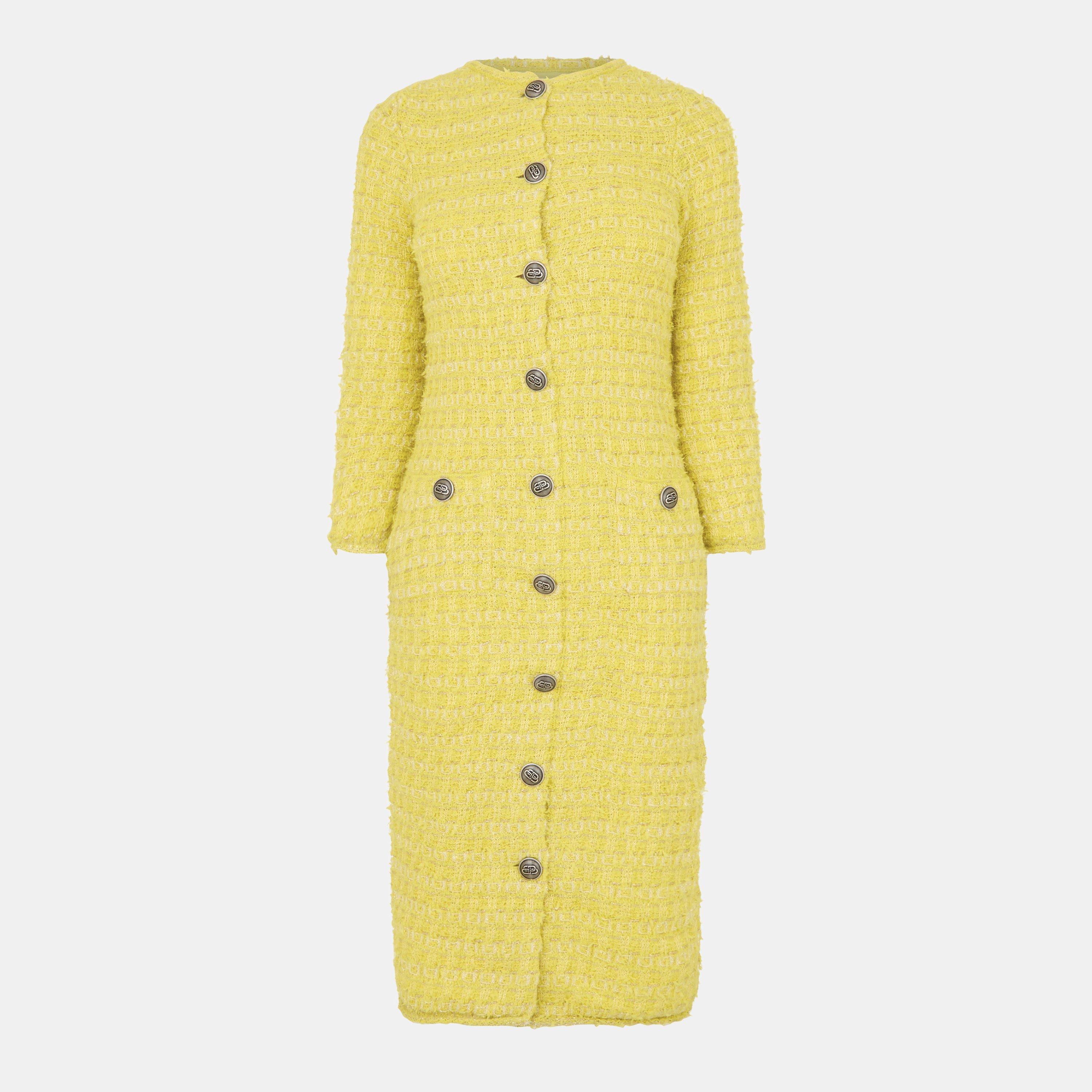 Yellow - Balenciaga - Women's Contoured Stretch Bodycon Dress - 1