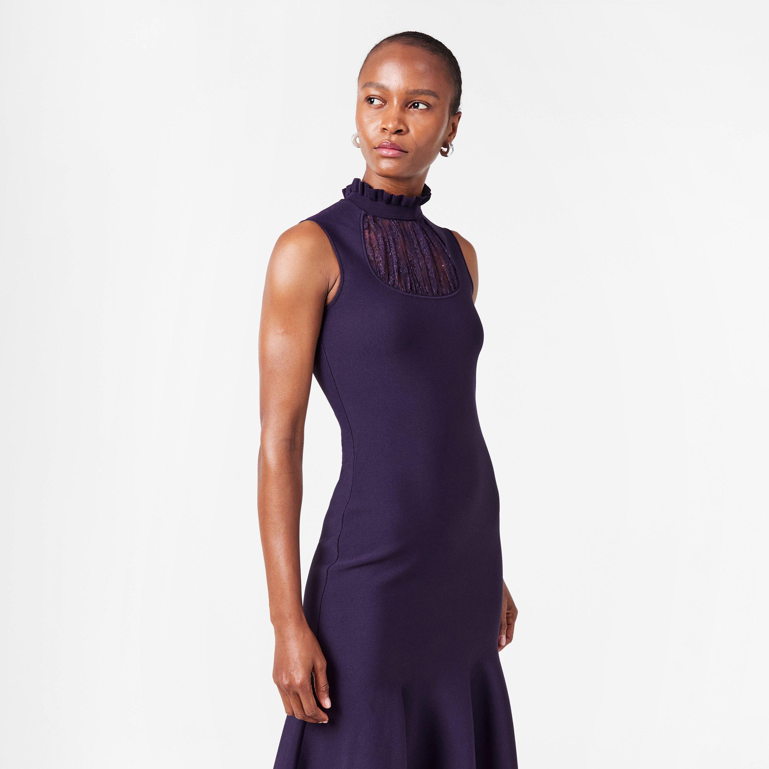 Violet - Alexander McQueen - Women's Alex Lace Midi A-Line Dress - 3