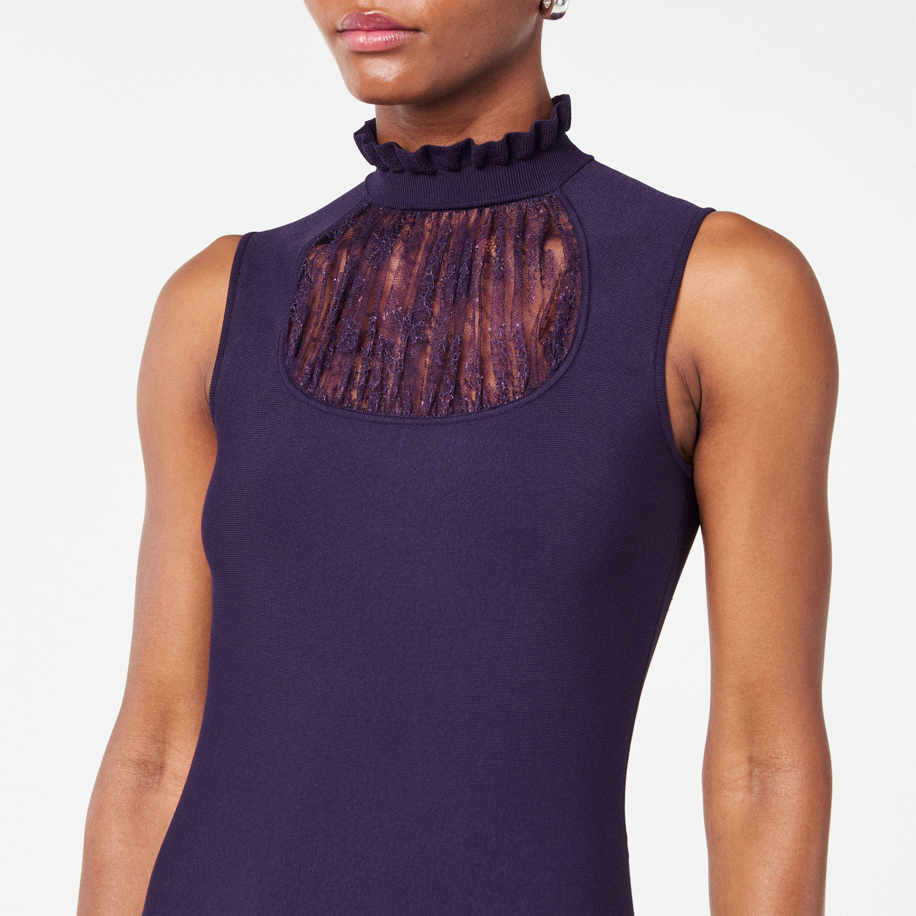 Violet - Alexander McQueen - Women's Alex Lace Midi A-Line Dress - 5