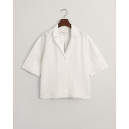 Gant Relaxed Fit Linen Short Sleeve Shirt