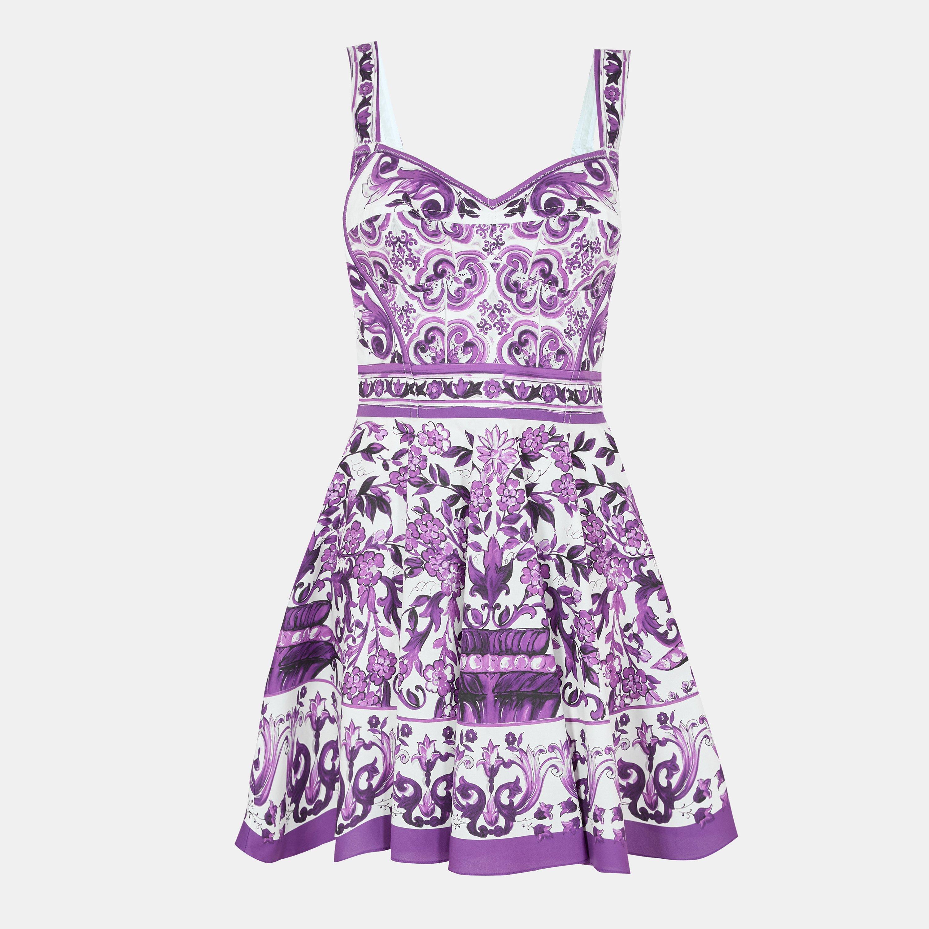 Maiolica Viola - Dolce and Gabbana - Women's Mini Dress - 1