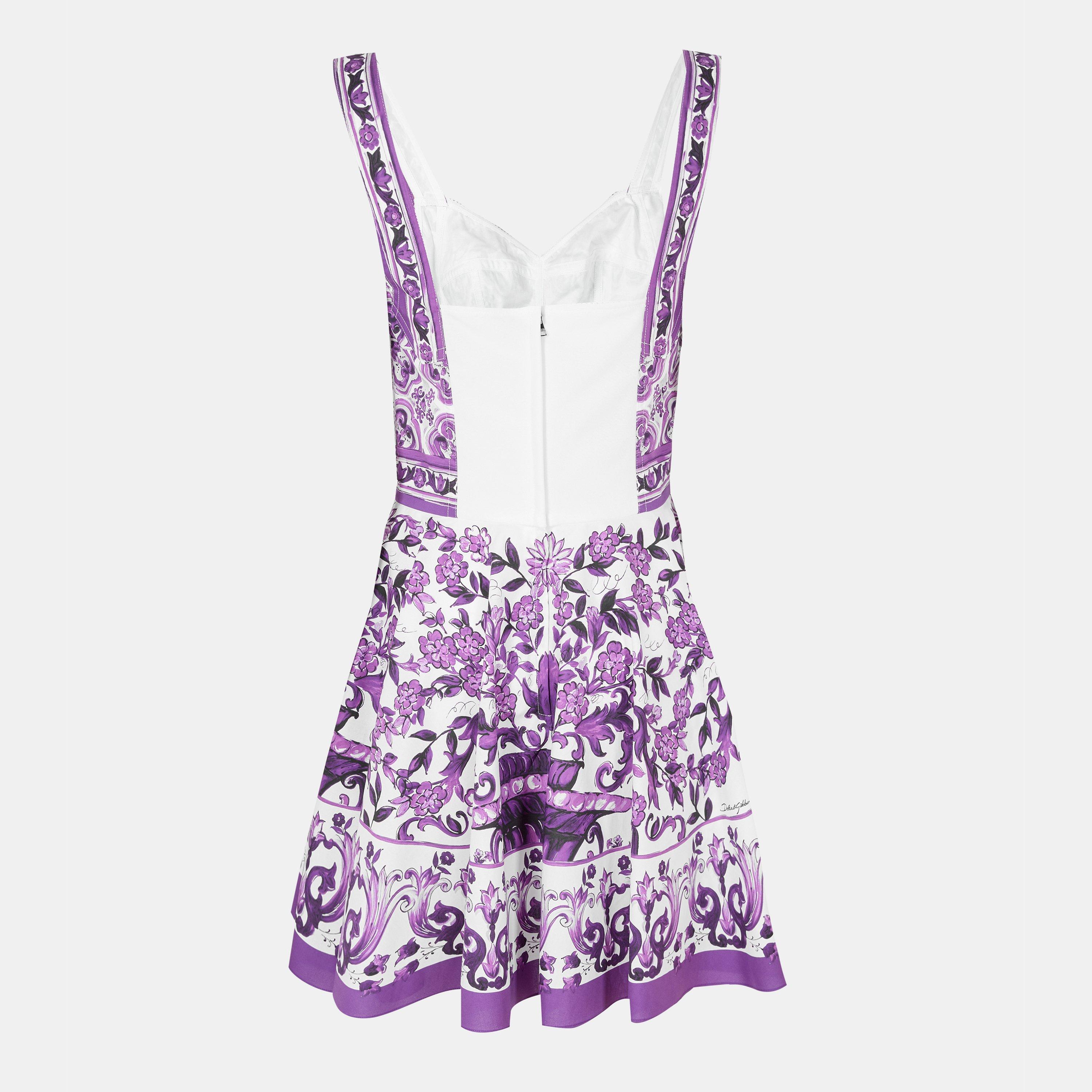 Maiolica Viola - Dolce and Gabbana - Women's Mini Dress - 2