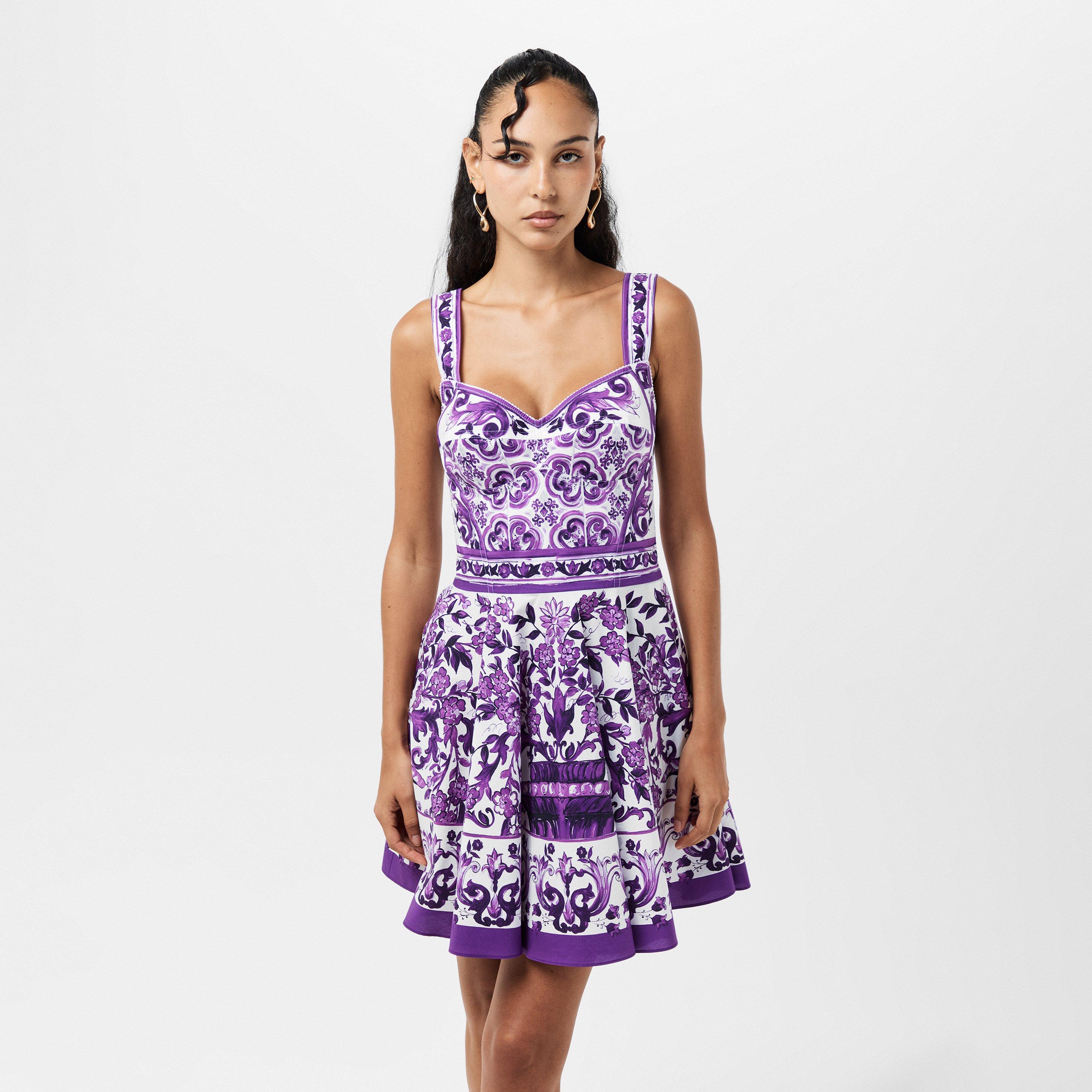 Maiolica Viola - Dolce and Gabbana - Women's Mini Dress - 3