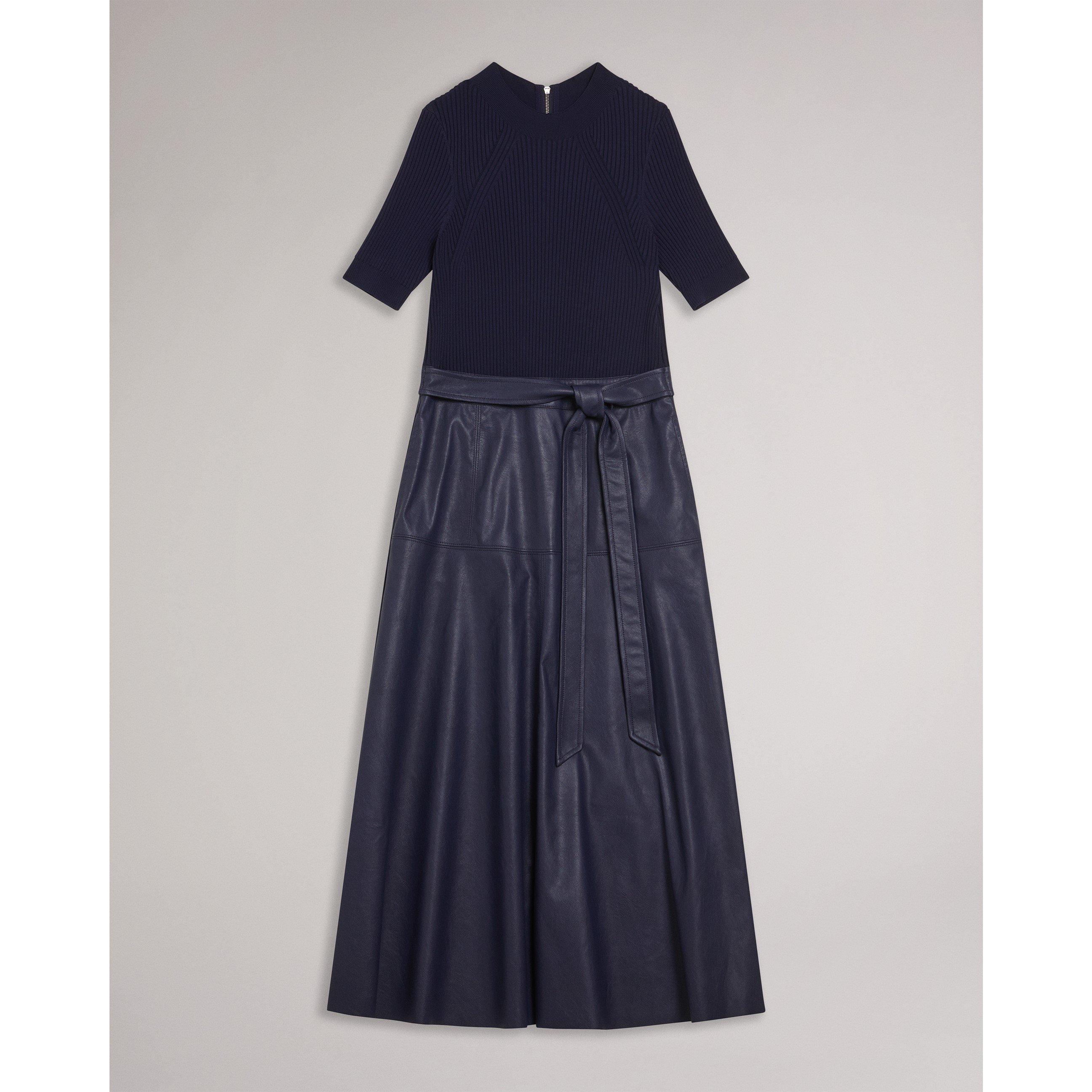 Dk-Blue - Ted Baker - Women's Mock Midi A Line Dress - 1