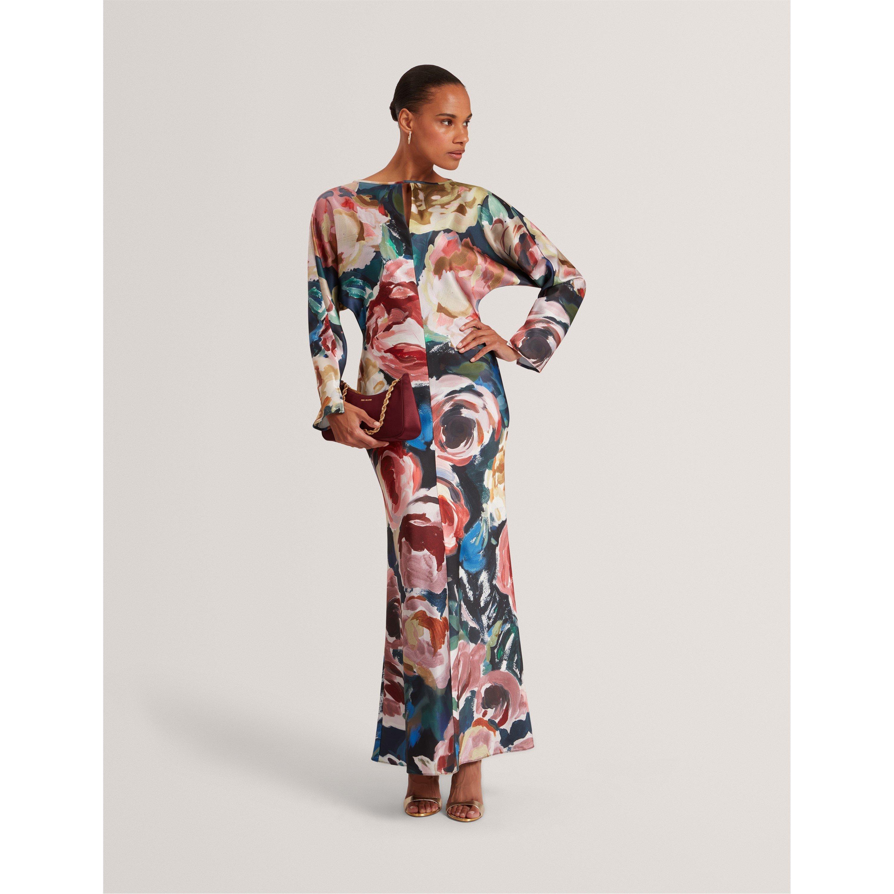 Navy - Ted Baker - Women's Long-Sleeve Midi Tea Dress - 2