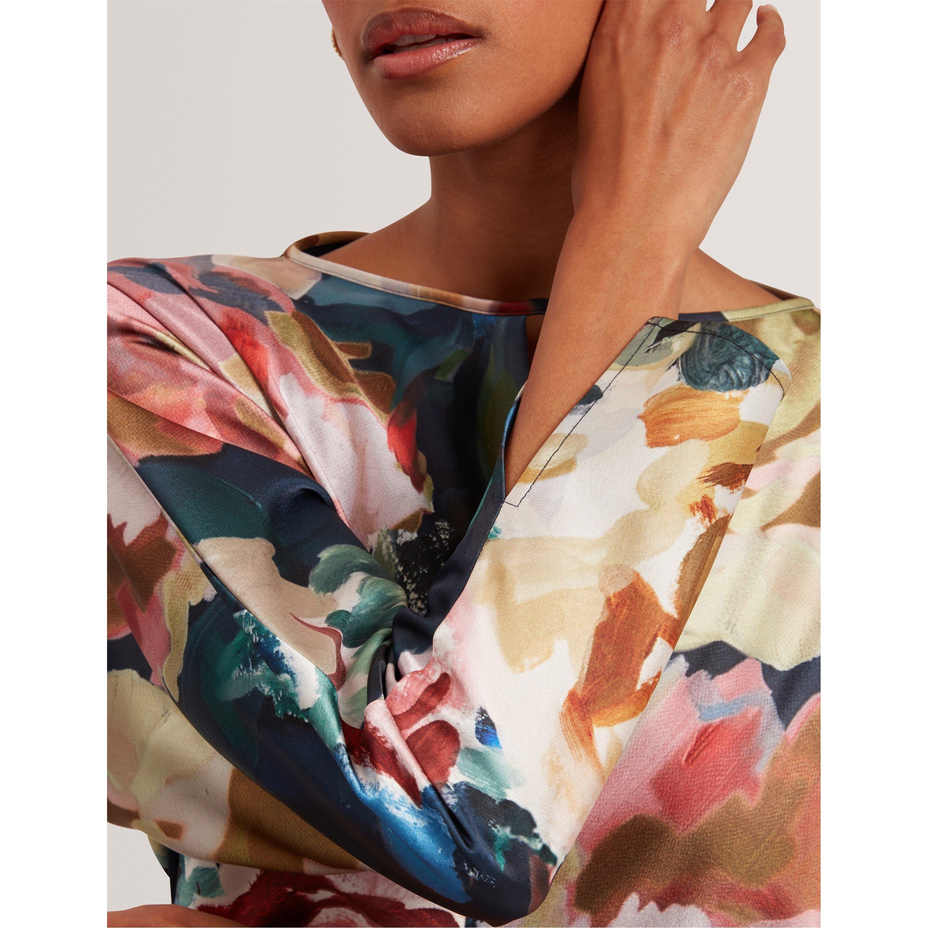 Navy - Ted Baker - Women's Long-Sleeve Midi Tea Dress - 4