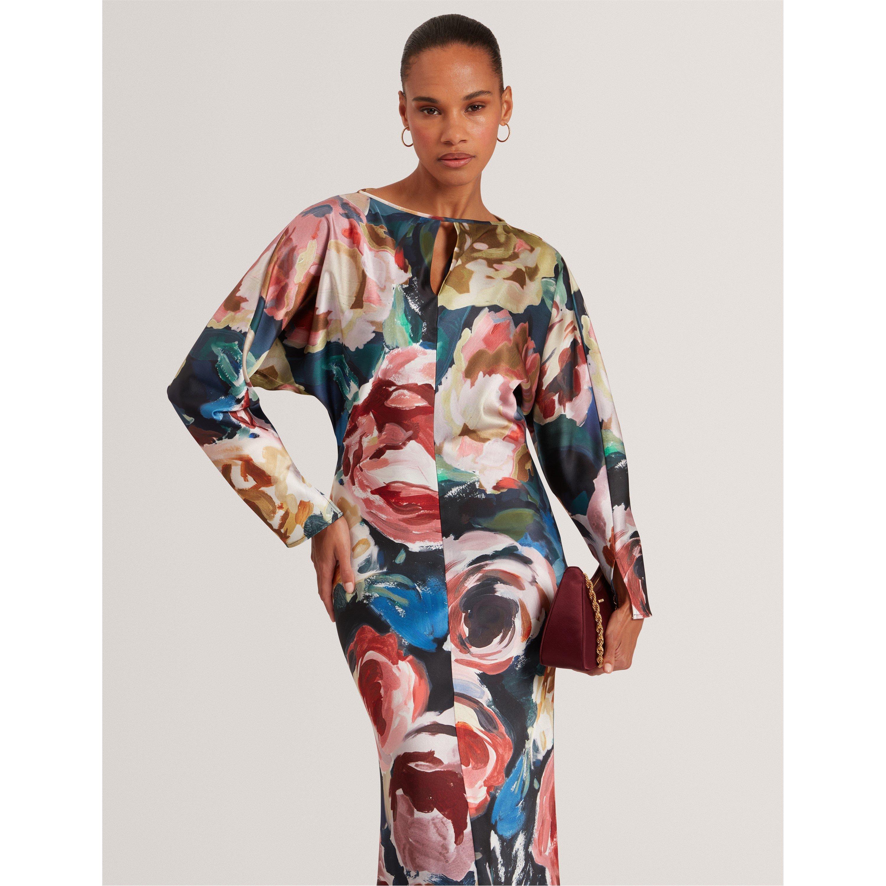 Navy - Ted Baker - Women's Long-Sleeve Midi Tea Dress - 5