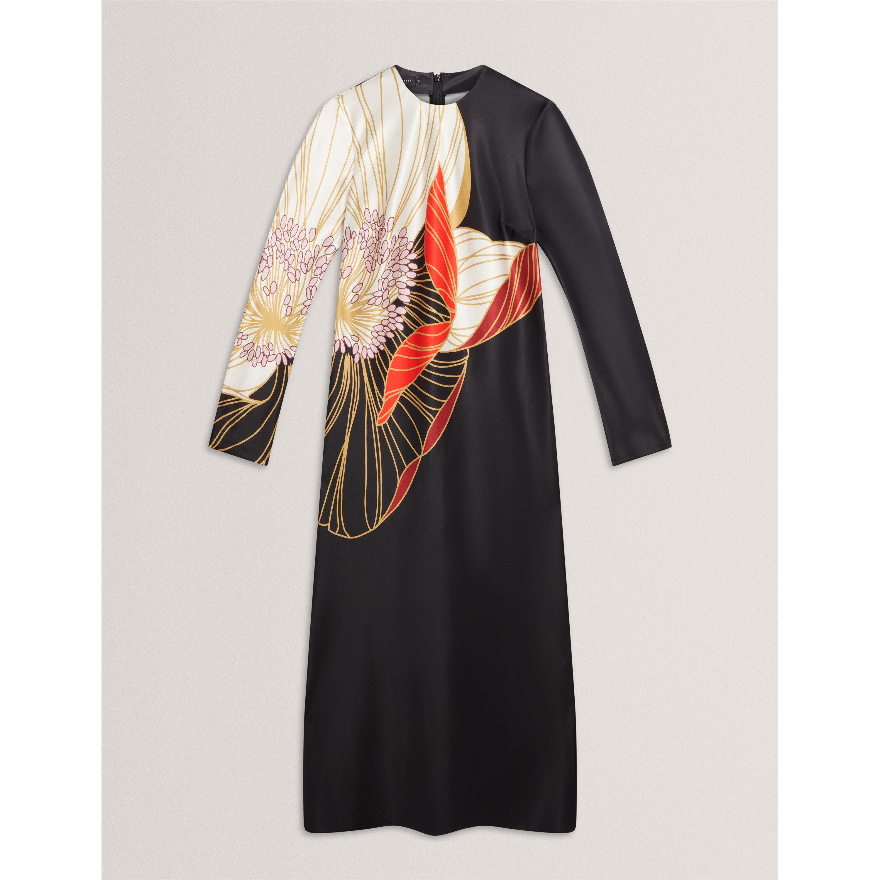 Ted Baker Women's Long-Sleeve Midi Tea Dress - Black - Size 8 (XS)