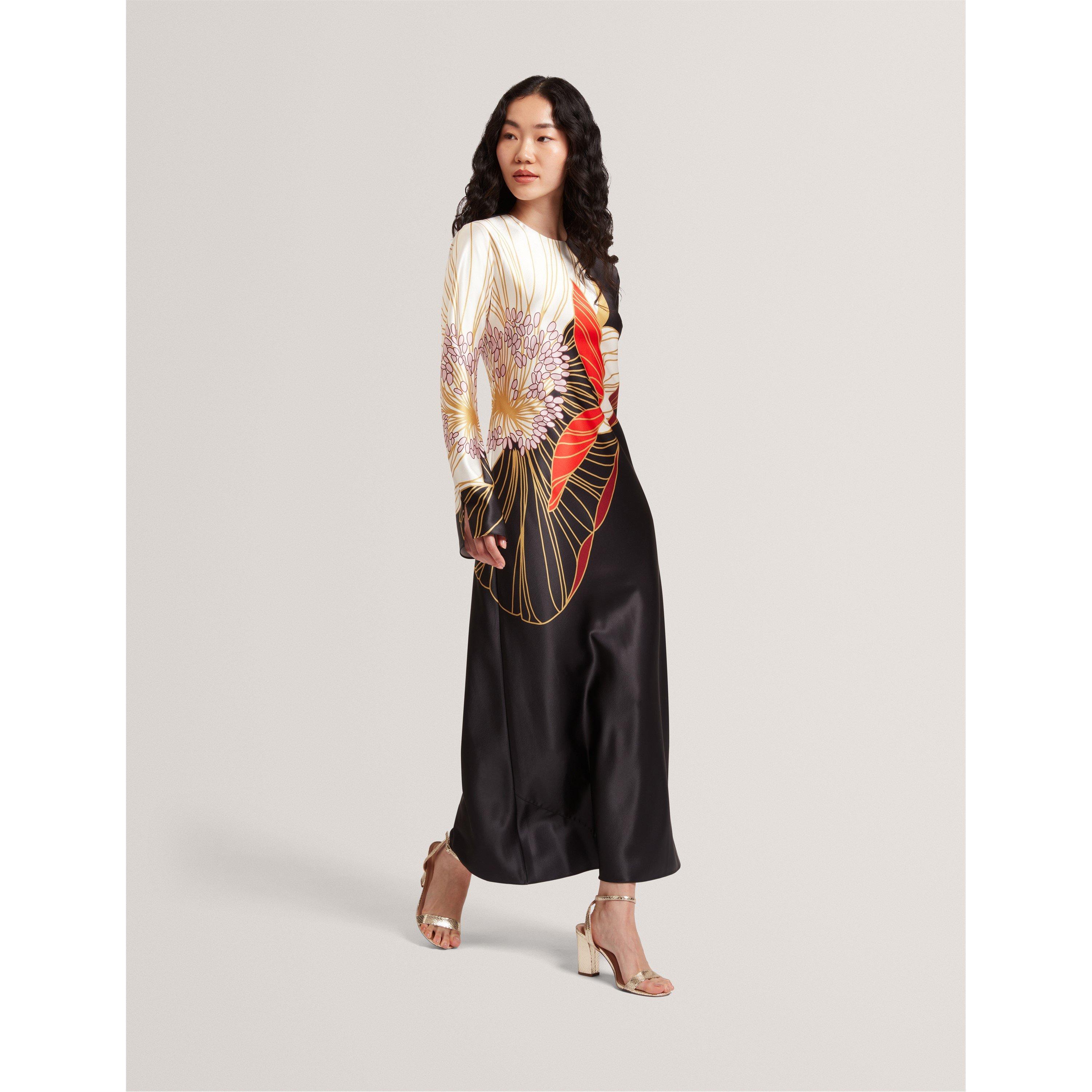 Black - Ted Baker - Women's Long-Sleeve Midi Tea Dress - 2