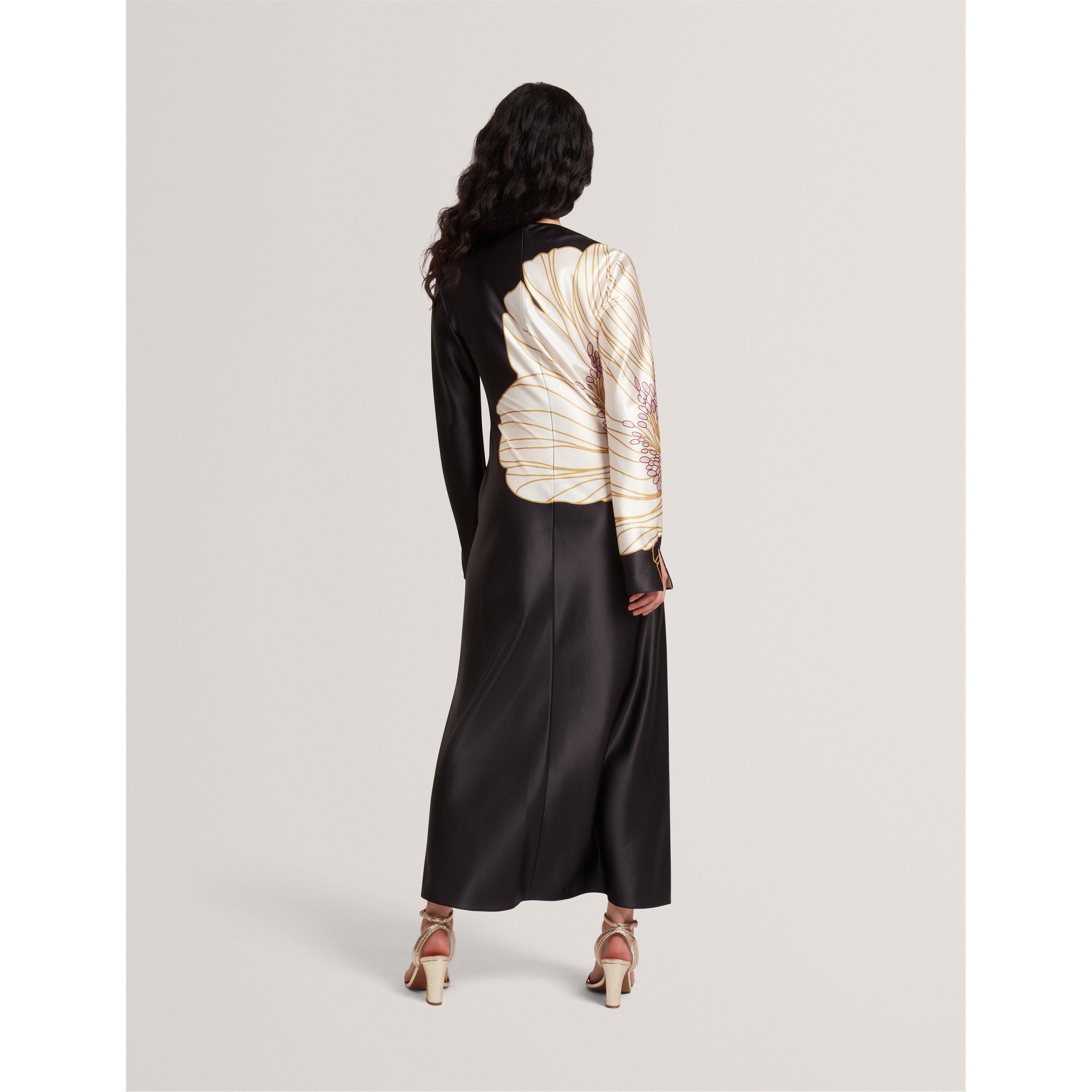Black - Ted Baker - Women's Long-Sleeve Midi Tea Dress - 3