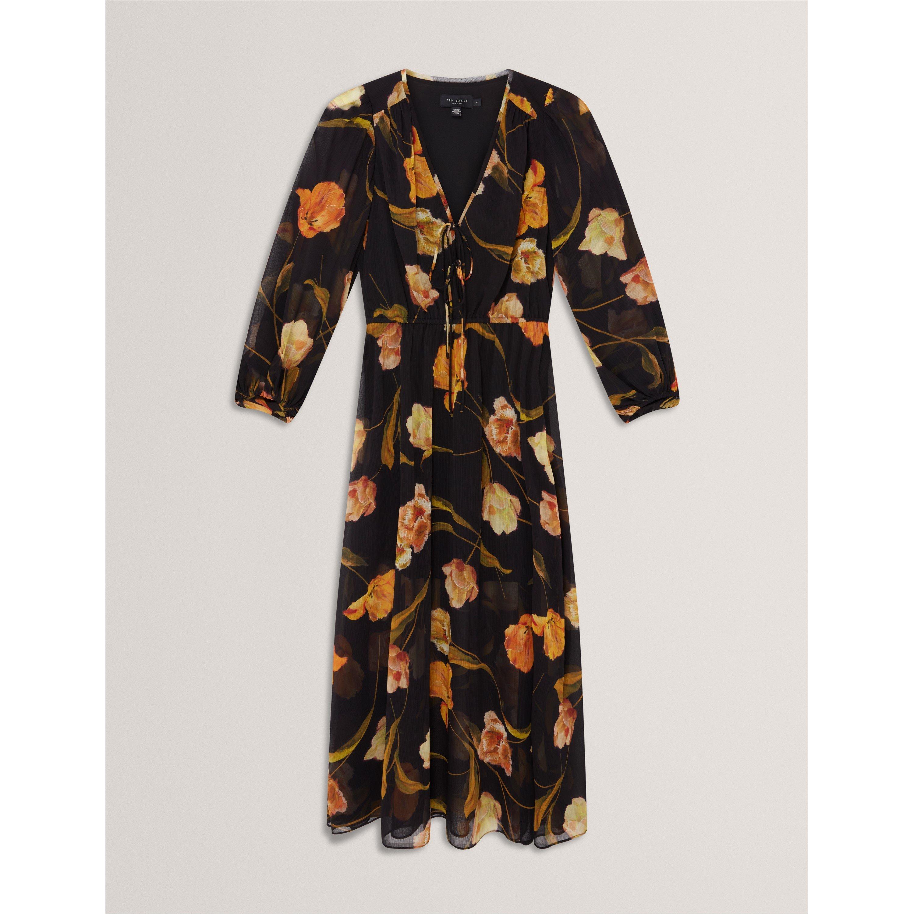 Ted Baker Women's Plain Midi Tea Dress - Black - 14 (L)