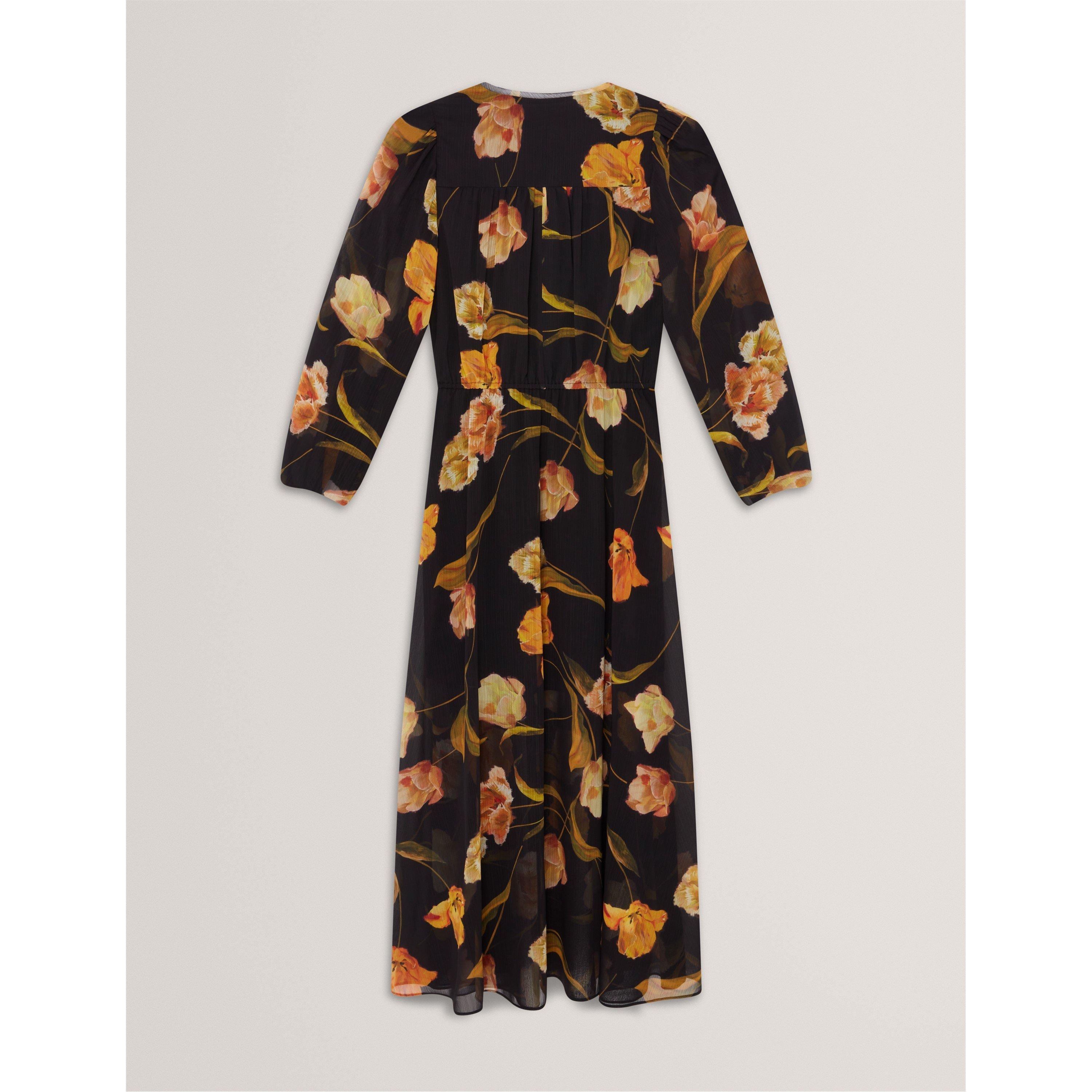 Black - Ted Baker - Women's Plain Midi Tea Dress - 2