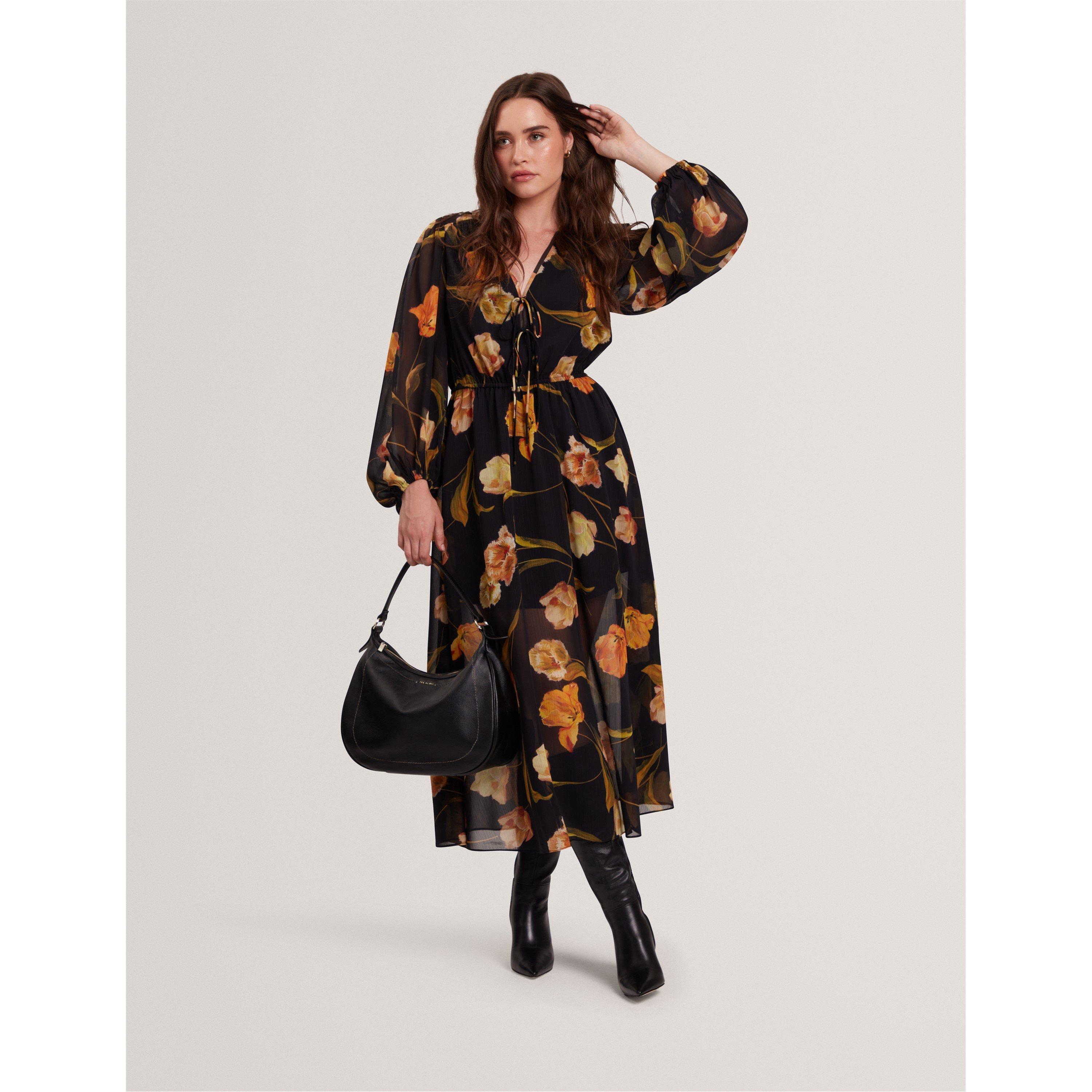 Black - Ted Baker - Women's Plain Midi Tea Dress - 6