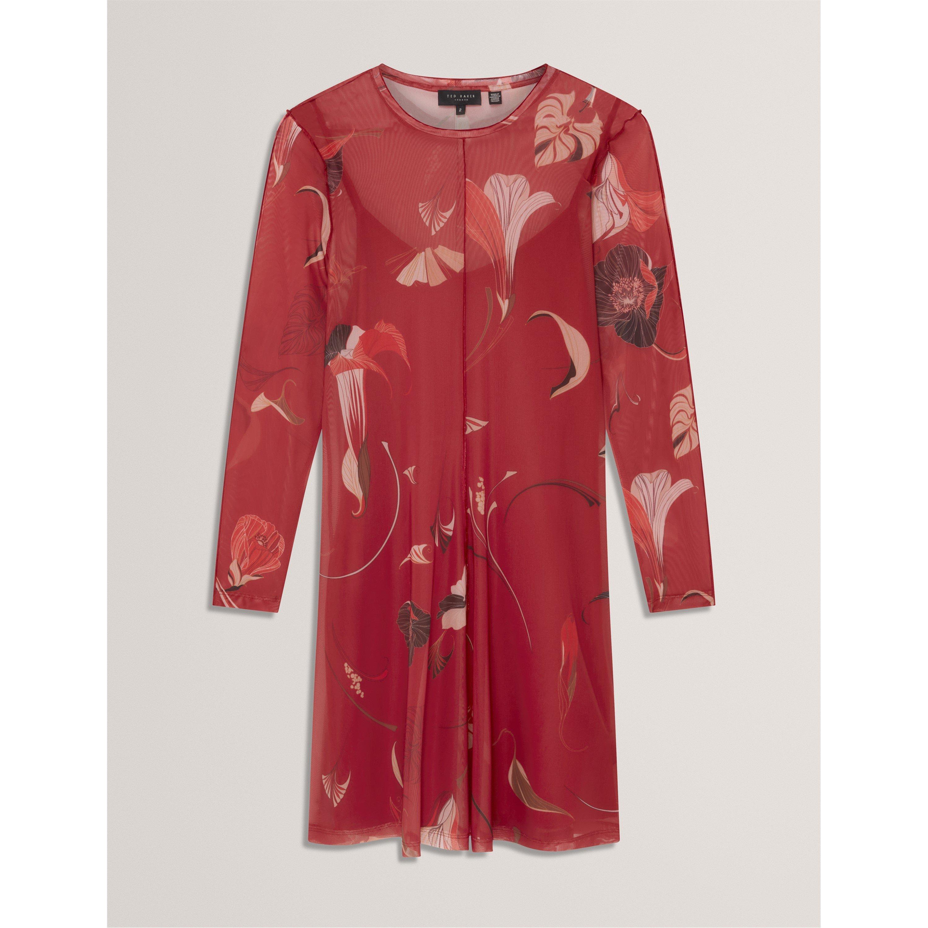 Red - Ted Baker - Women's Print Mini Dress - 1