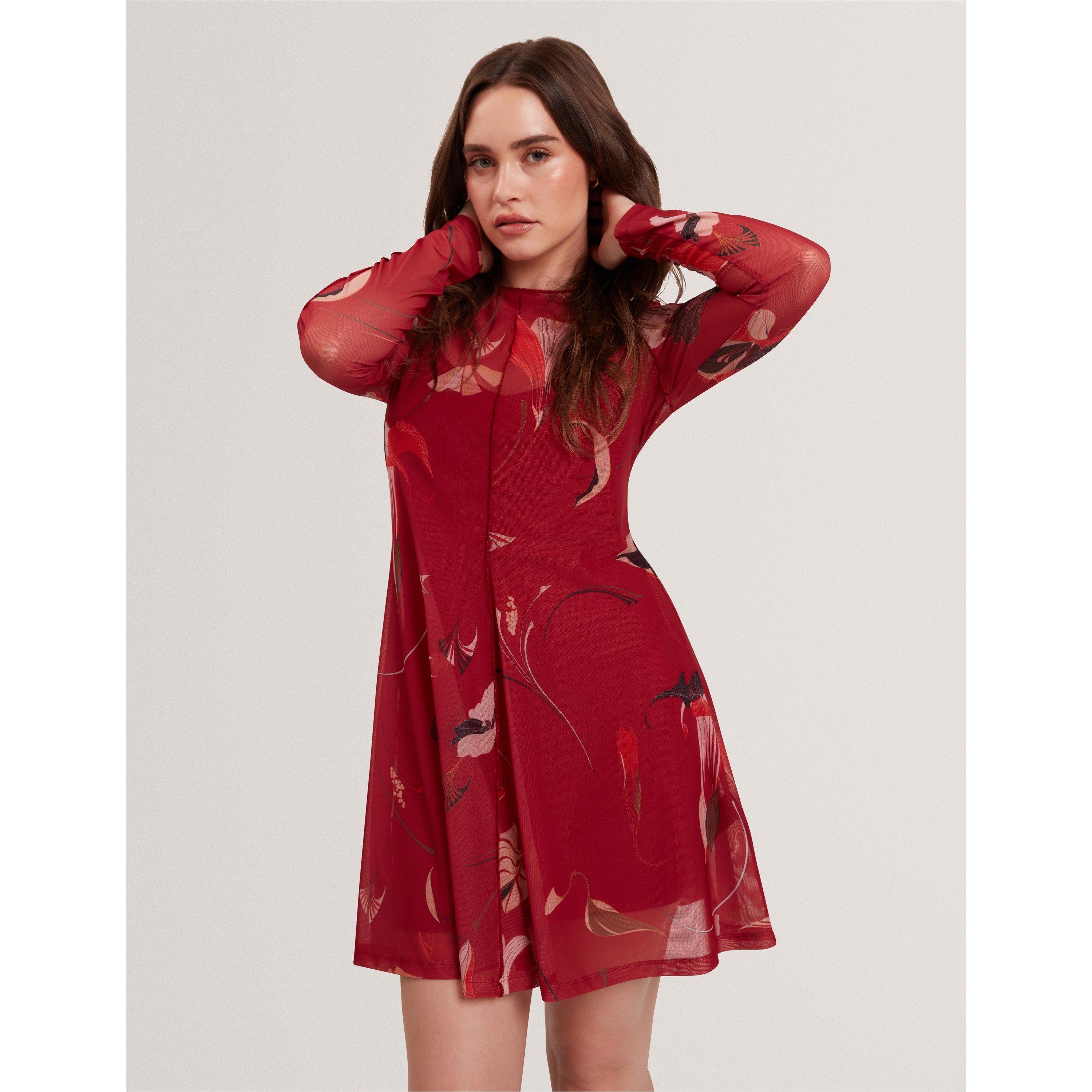 Red - Ted Baker - Women's Print Mini Dress - 3