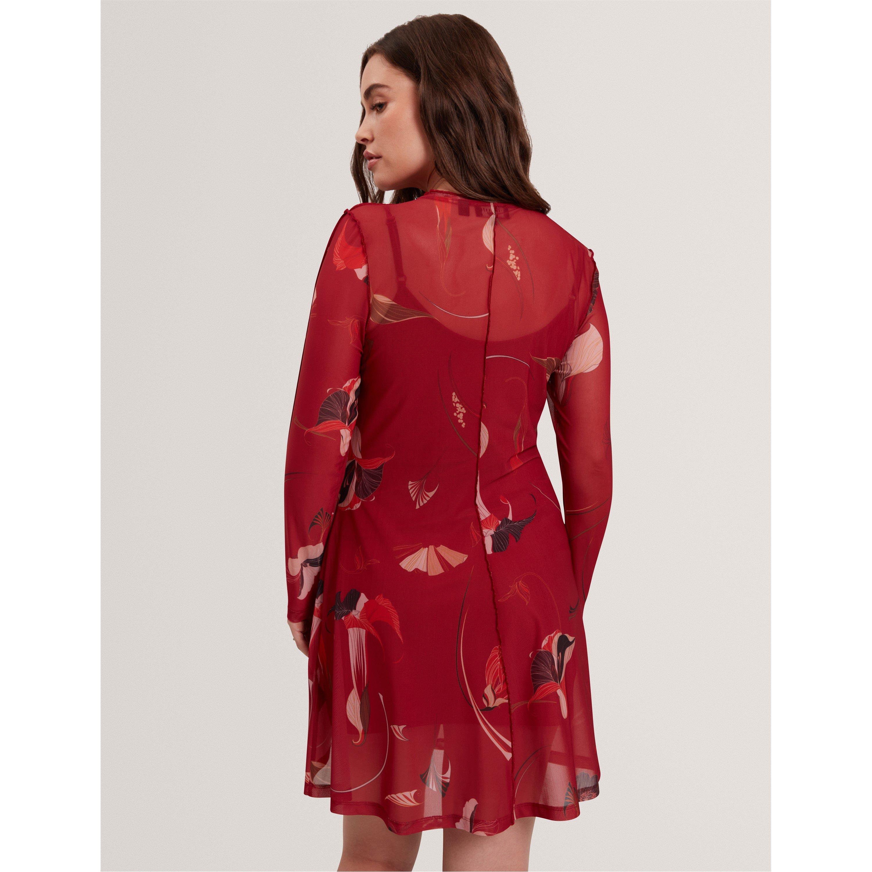Red - Ted Baker - Women's Print Mini Dress - 4