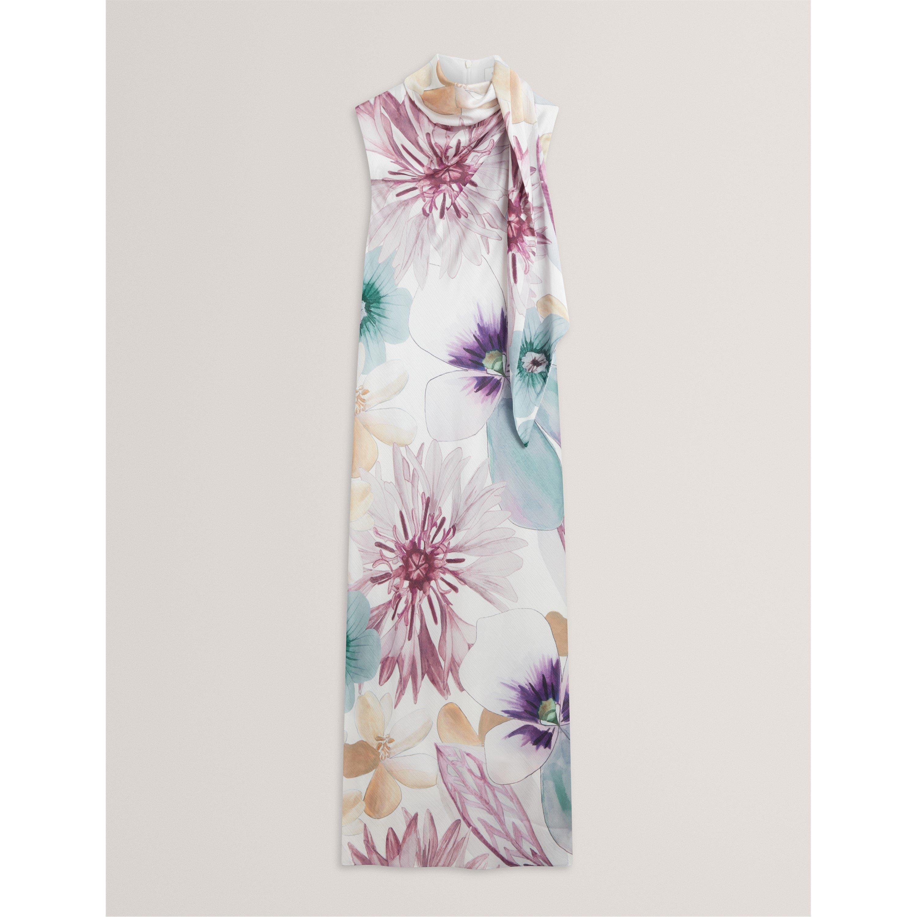 Ted Baker Women's Tie Midi Slinky Dress - White - 8 (XS)