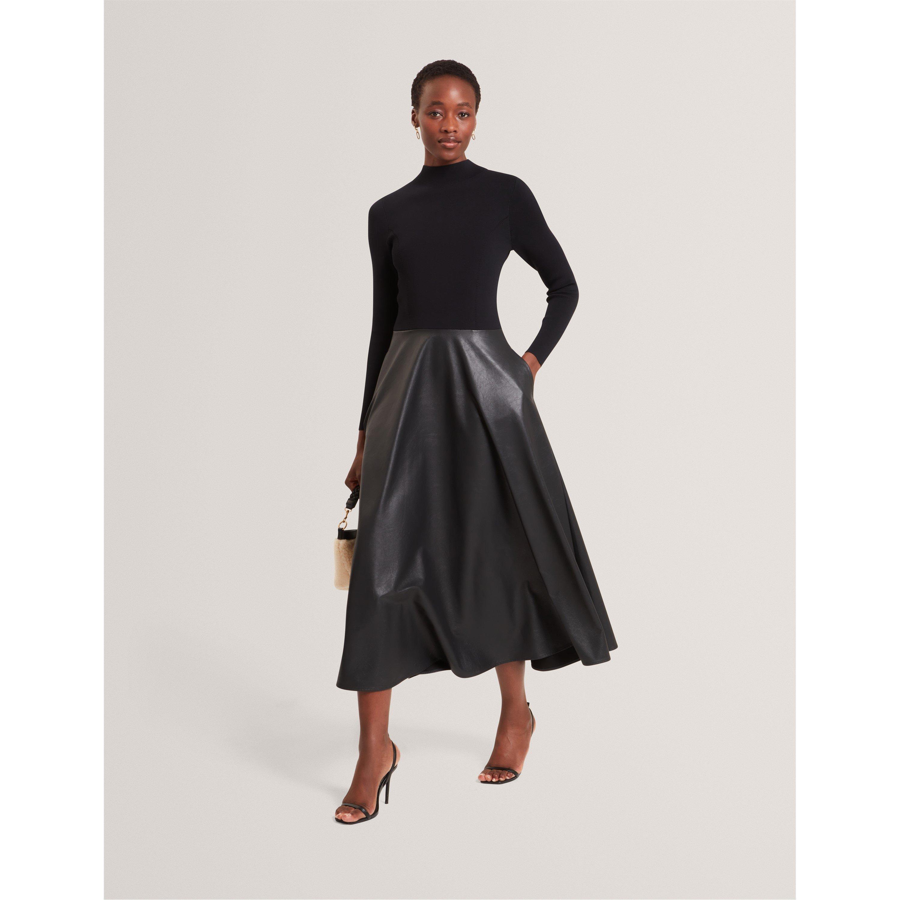 Schwarz - Ted Baker - Women's Faux Midi A-Line Dress - 2