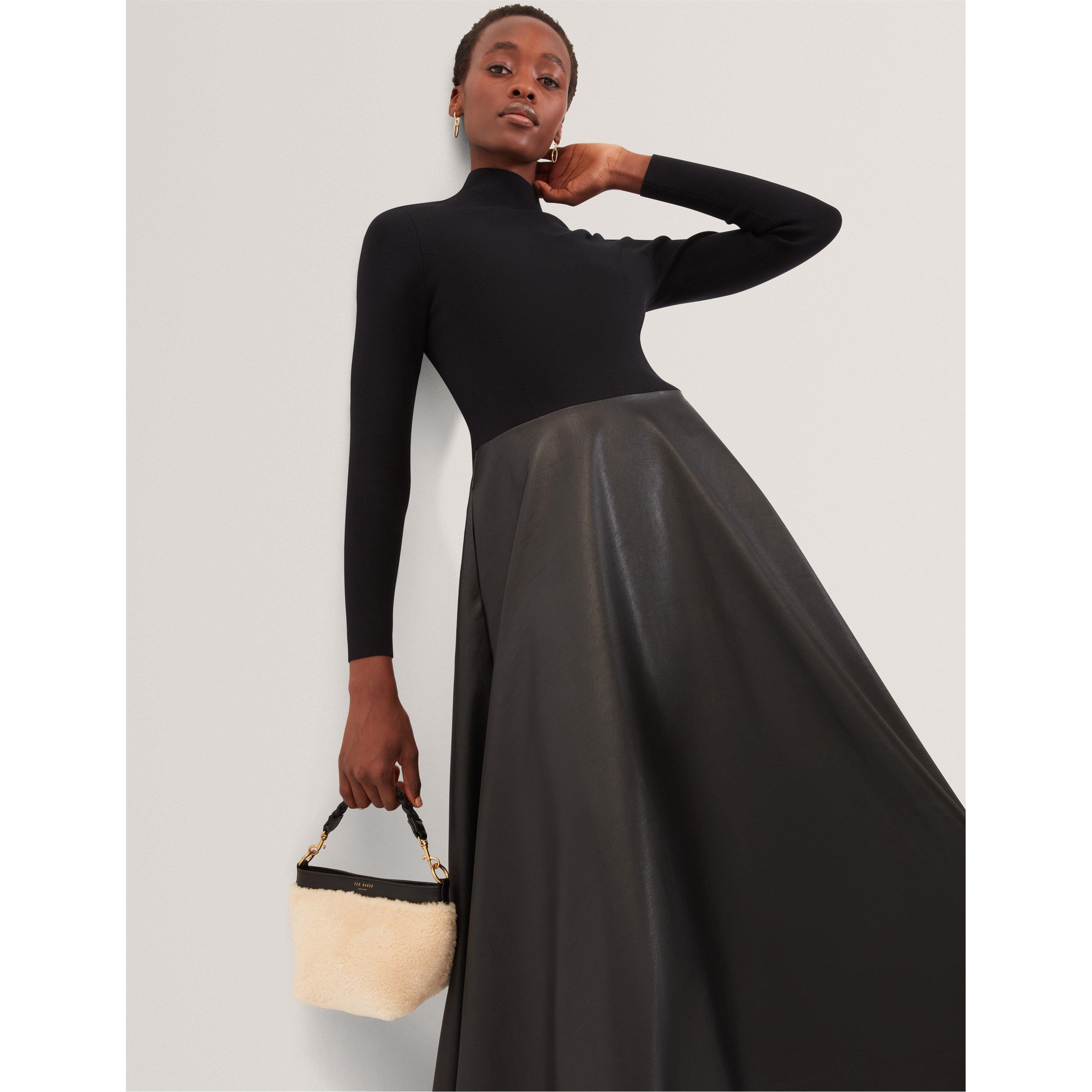 Schwarz - Ted Baker - Women's Faux Midi A-Line Dress - 5