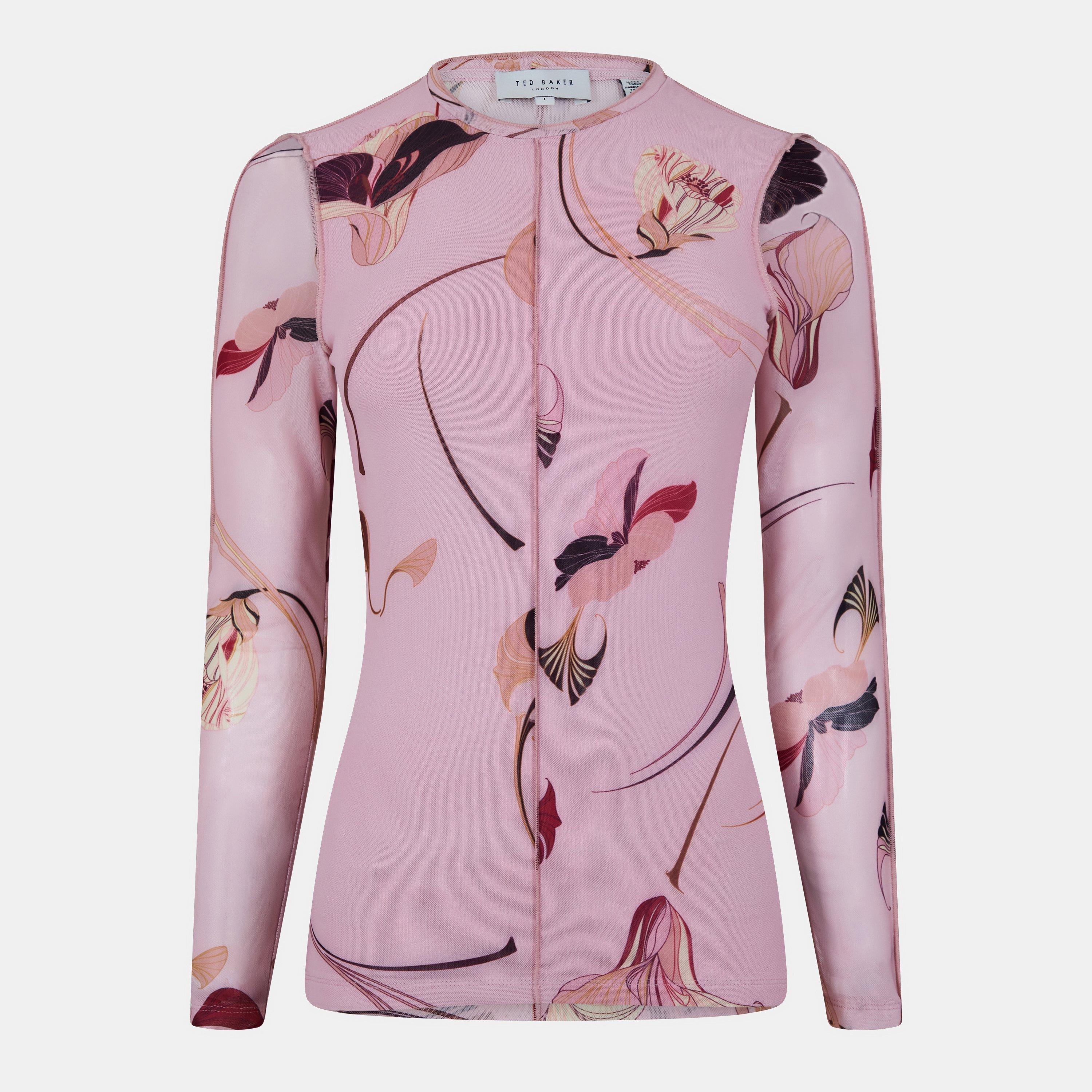 Ted Baker Women's Fitted Mesh T-Shirt - Pink - 8 (XS)