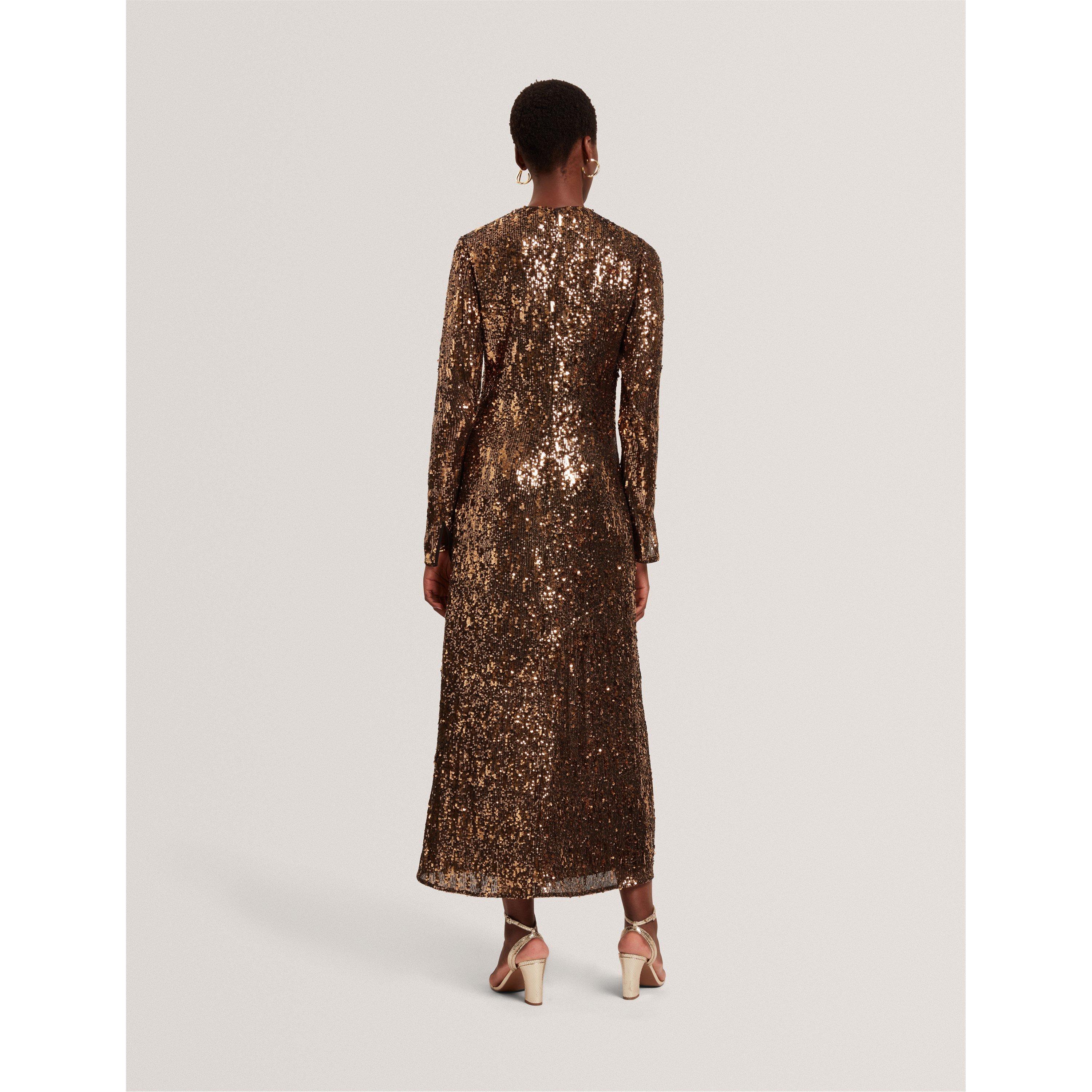 Natural - Ted Baker - Women's Sequinned Bodycon Dress - 3