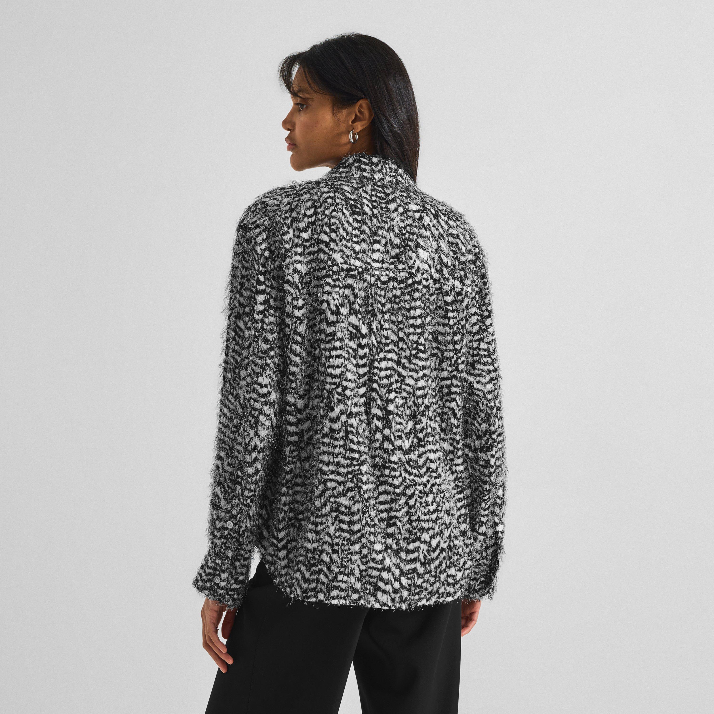 Parchment/Black - Bottega Veneta - Women's Animal Print Long-Sleeve Viscose Shirt - 4