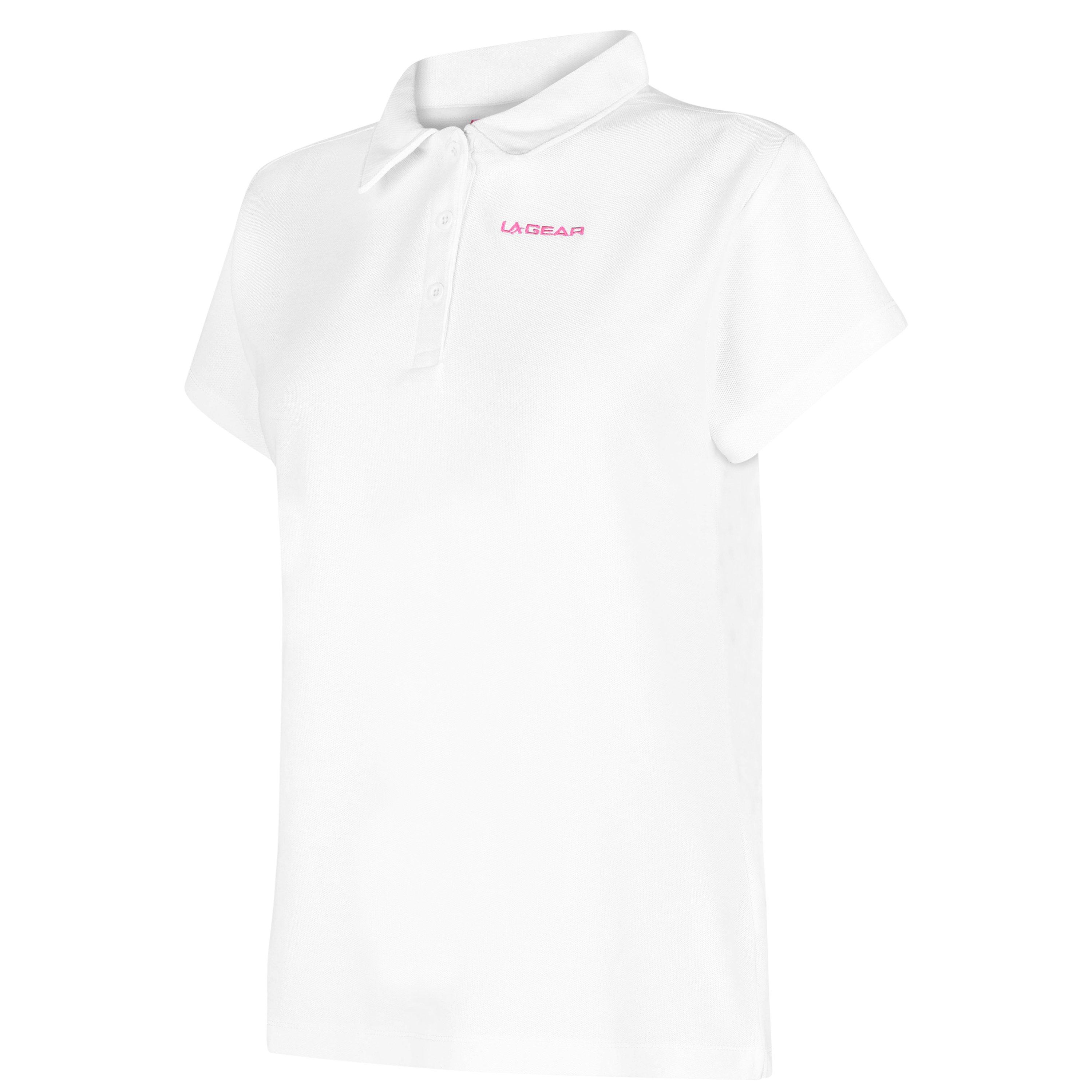 White - LA Gear - Pique Polo Shirt Ladies - 6