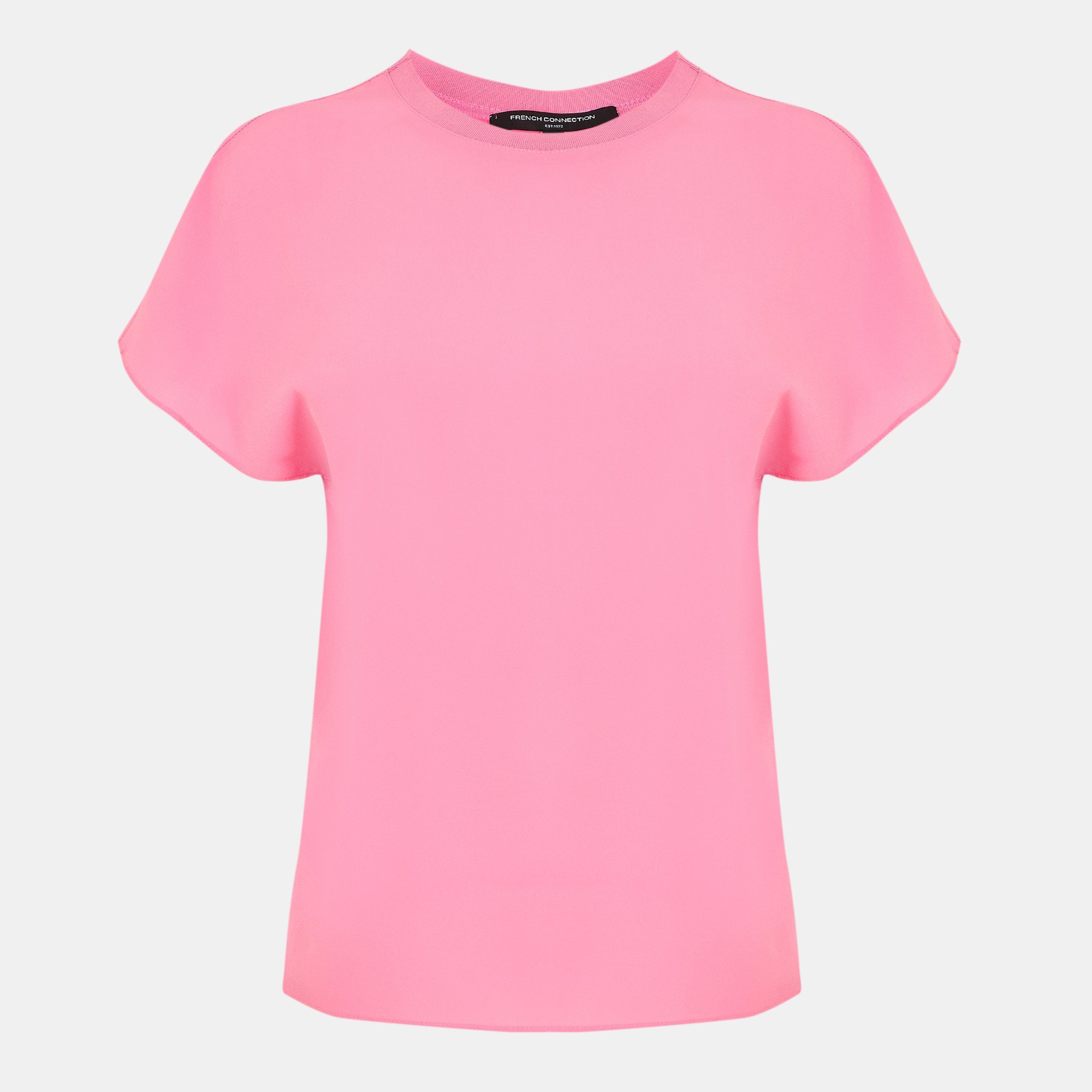 60-Aurora Pink - French Connection - Women's Crepe Crew Neck T-Shirt - 1