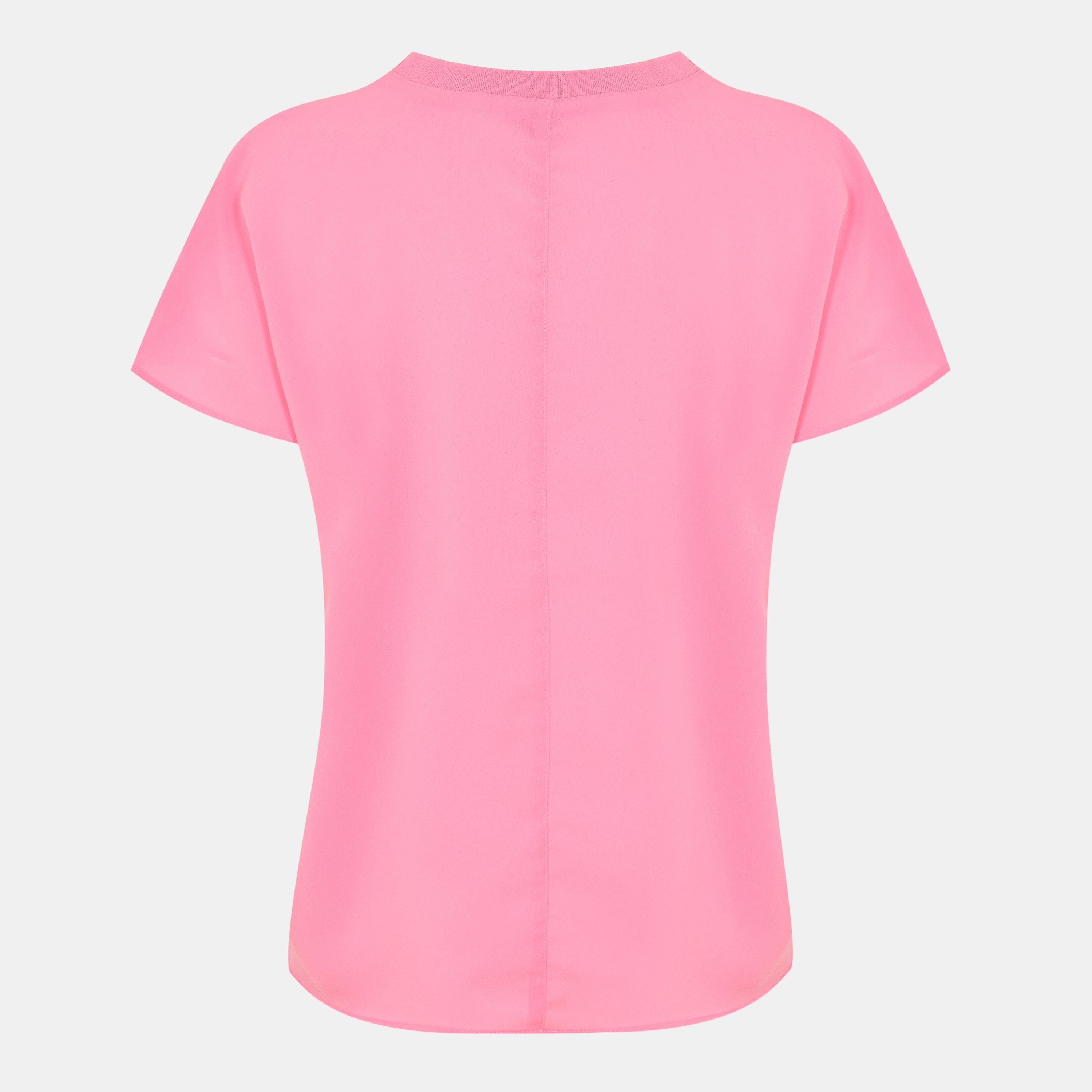 60-Aurora Pink - French Connection - Women's Crepe Crew Neck T-Shirt - 2
