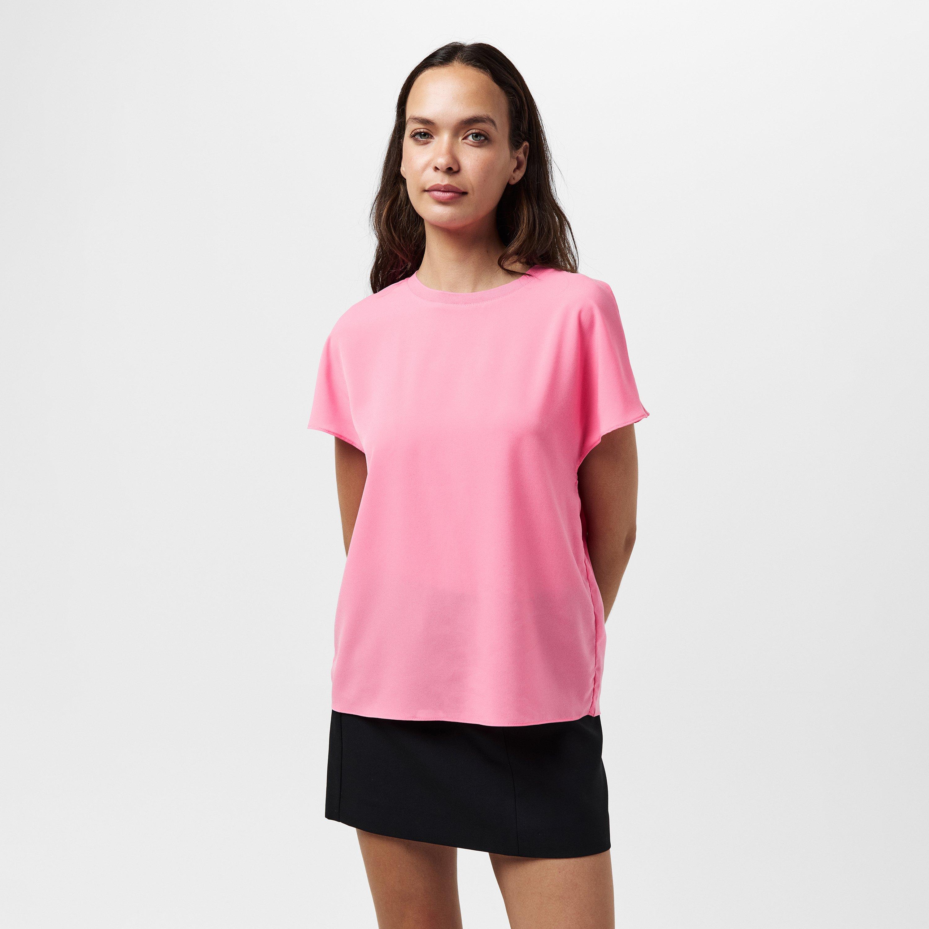 60-Aurora Pink - French Connection - Women's Crepe Crew Neck T-Shirt - 3