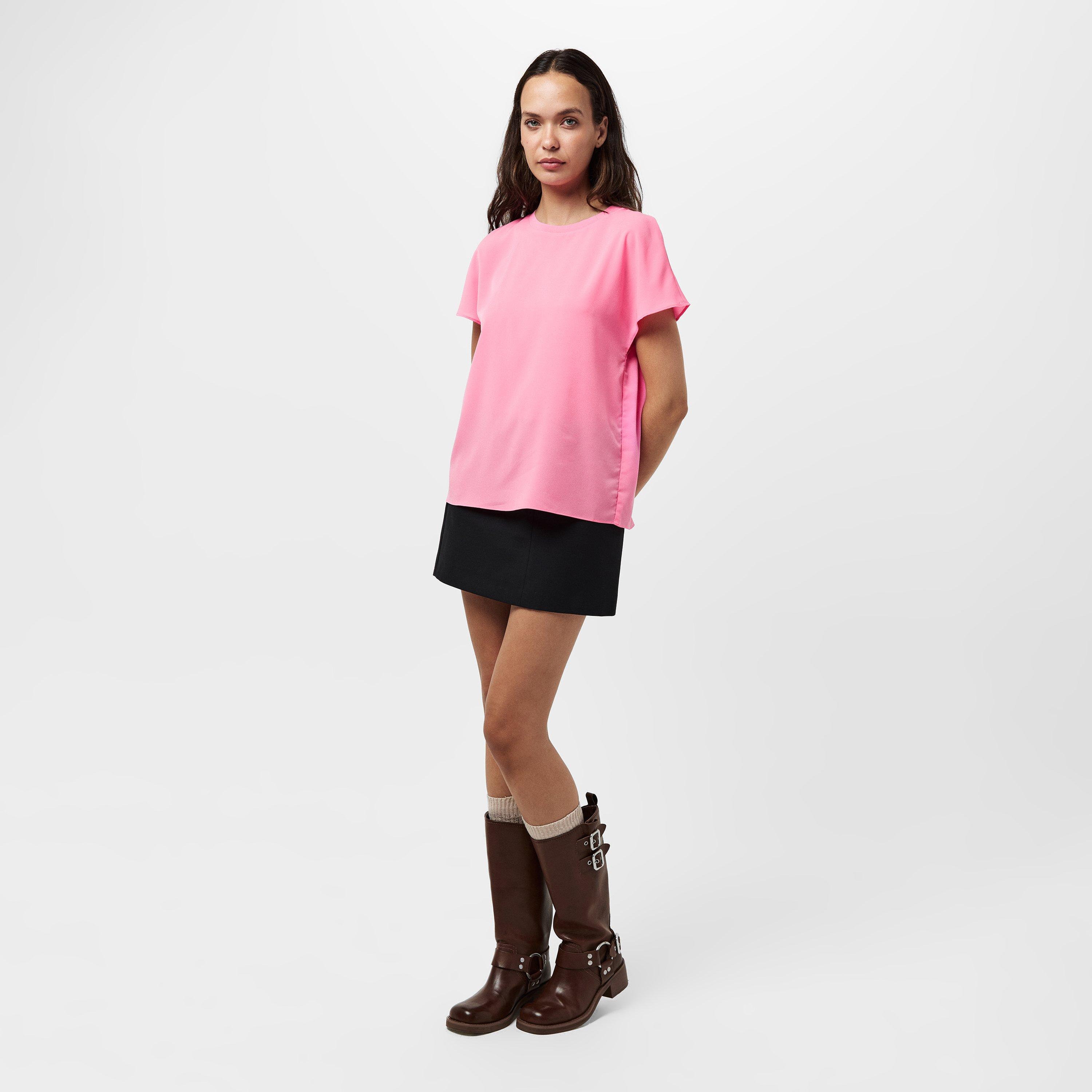 60-Aurora Pink - French Connection - Women's Crepe Crew Neck T-Shirt - 6