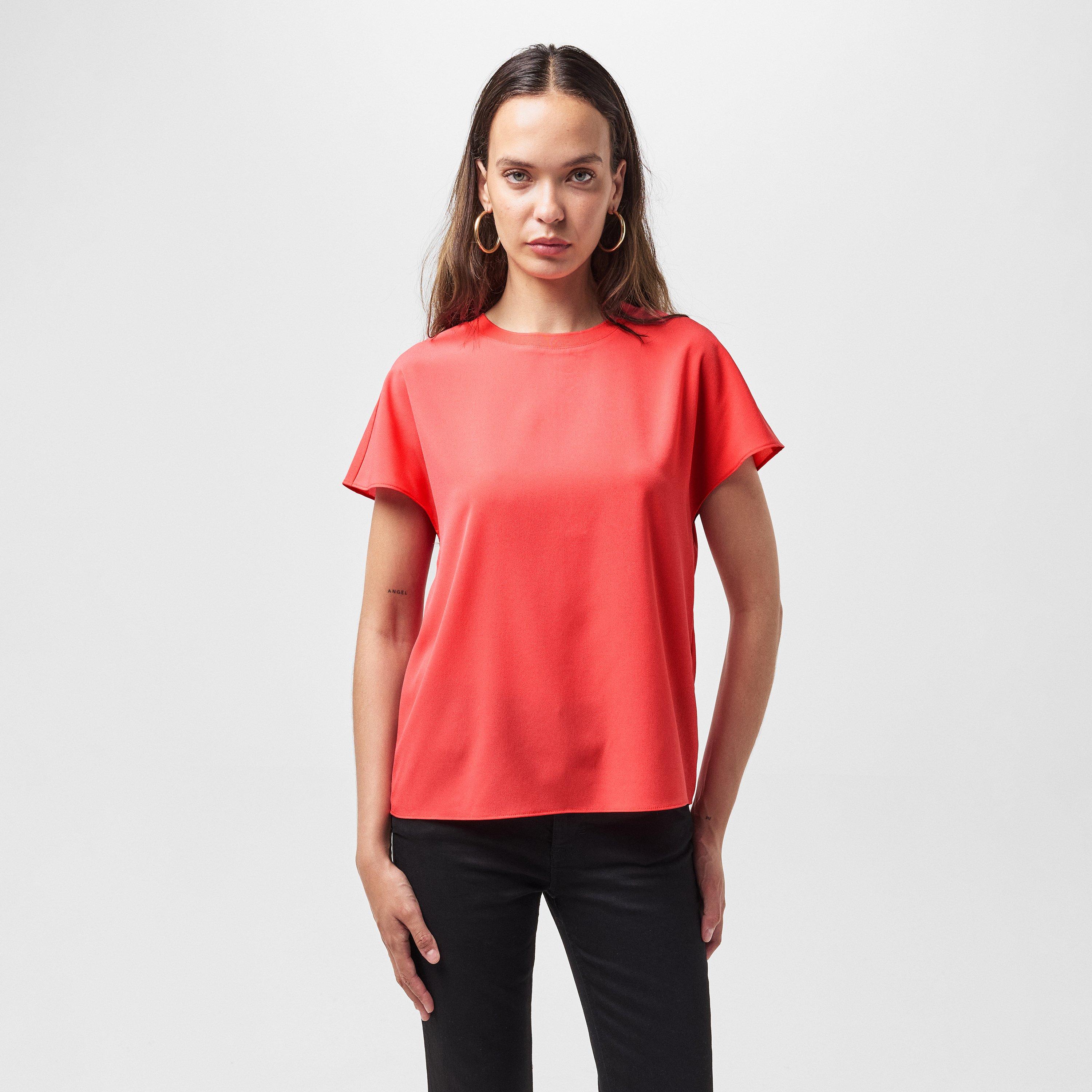 Cayenne Rød - French Connection - Women's Crepe Crew Neck T-Shirt - 3