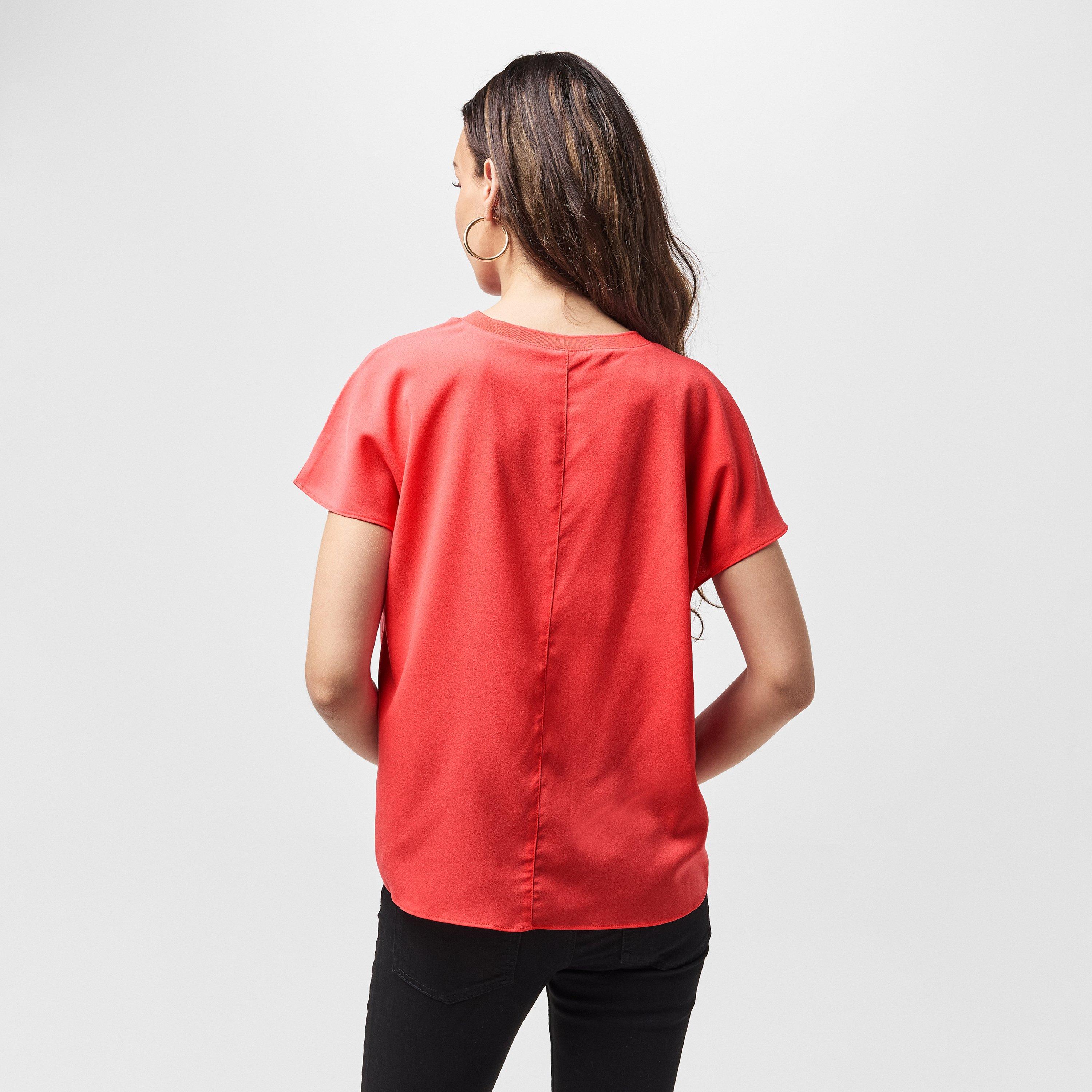 Cayenne Rød - French Connection - Women's Crepe Crew Neck T-Shirt - 4