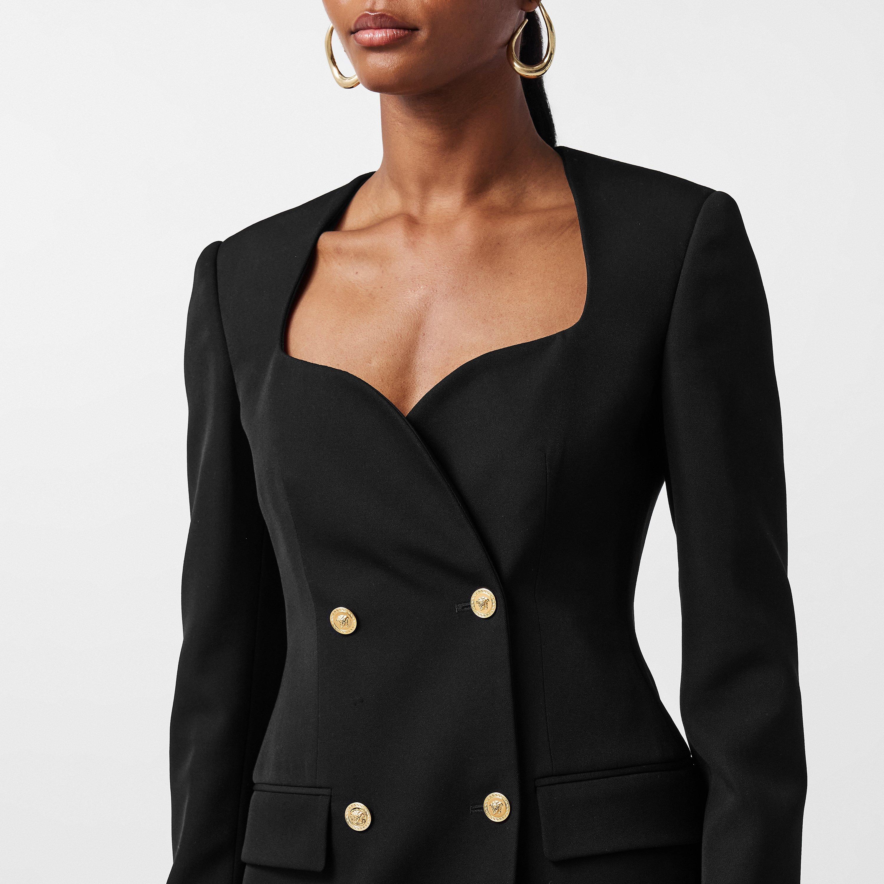 Black - Versace - Womens Blazer Mini Dress - 5