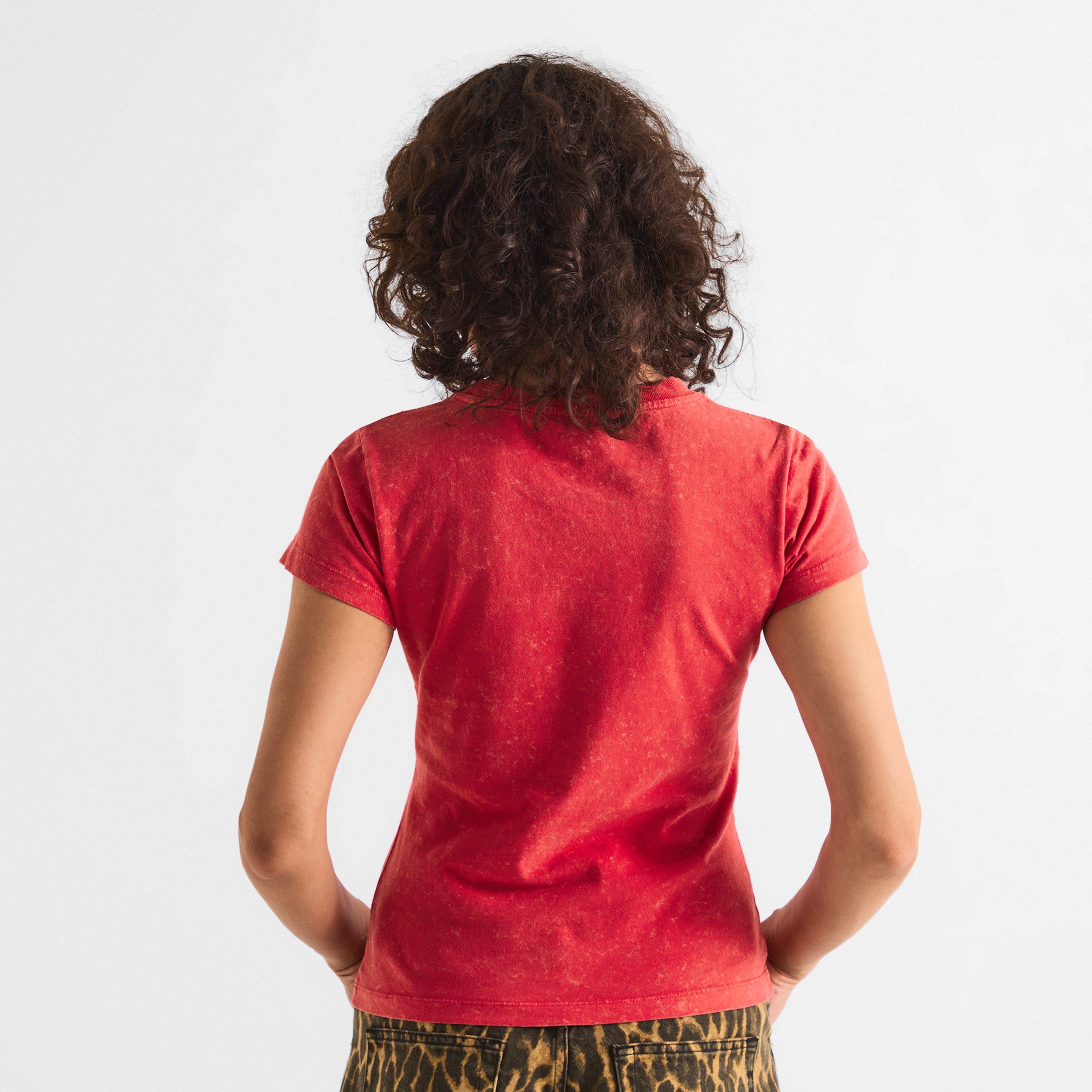 Red - Ganni - Women's Baby Fit Cherry T-Shirt - 4